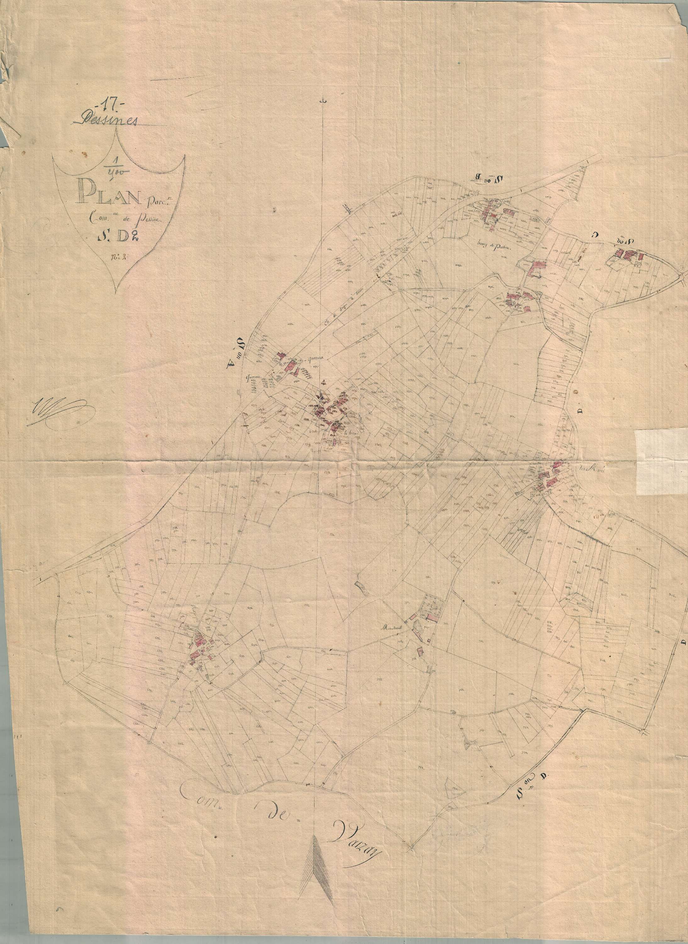 Pessines - Section D2. (sans nom). [document en mauvais état]