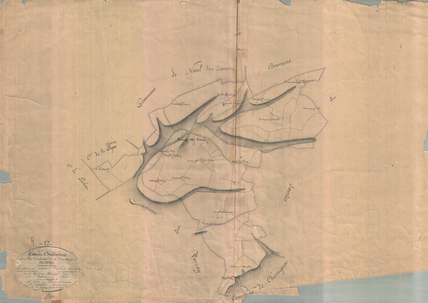 Pessines - Tableau d'assemblage. [document en très mauvais état]