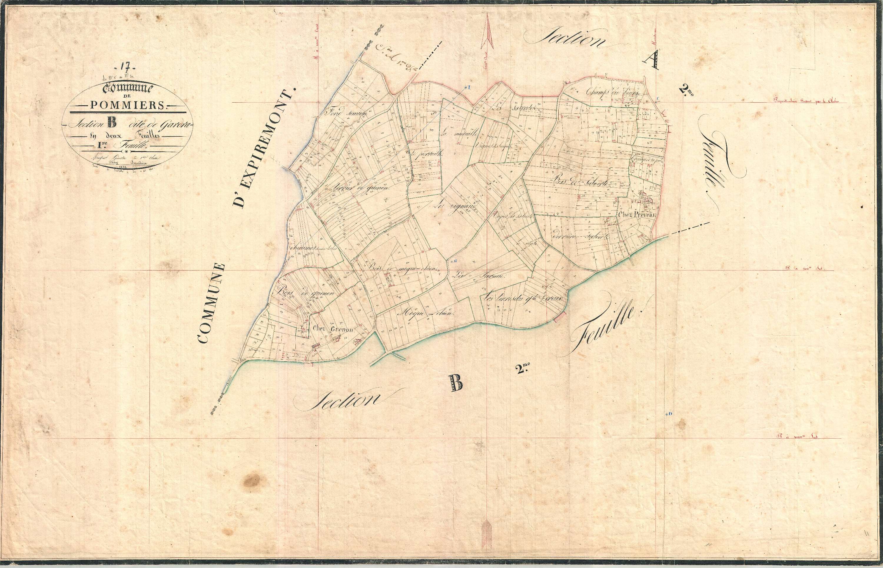 Pommiers-Moulons - Section B1 dite de Gardra.