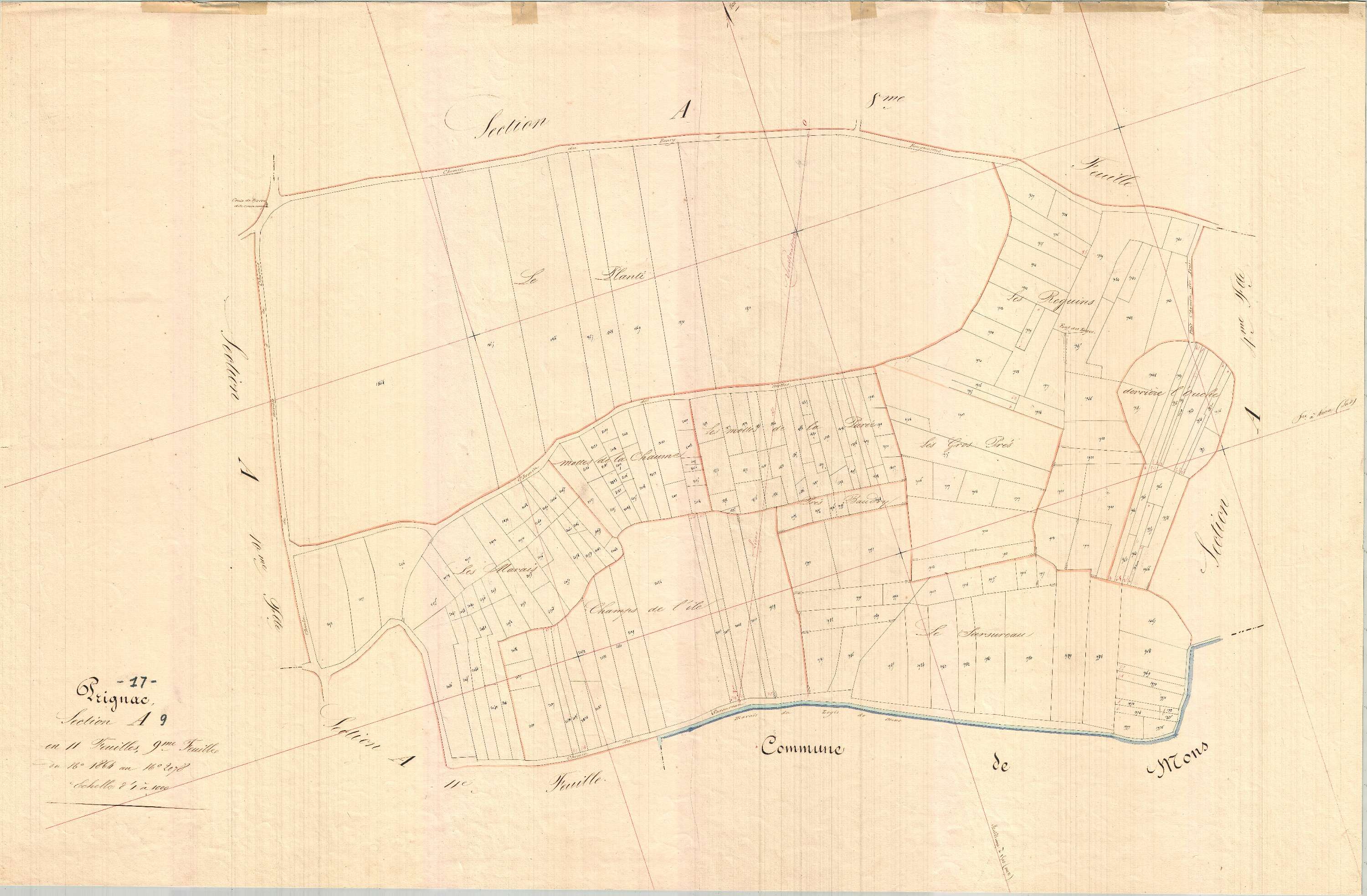 Prignac - Section A9 dite du Bourg.