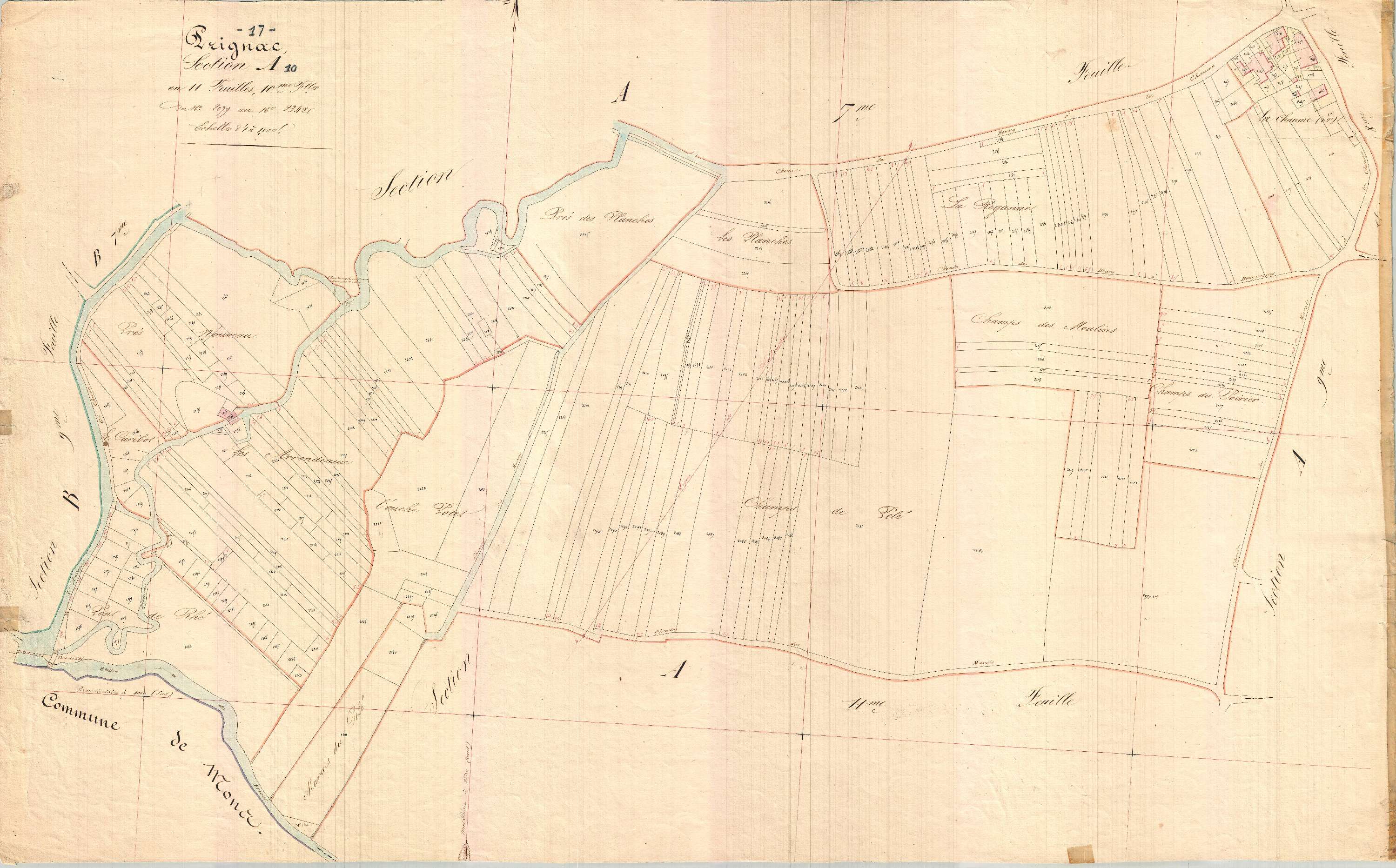Prignac - Section A10 dite du Bourg.