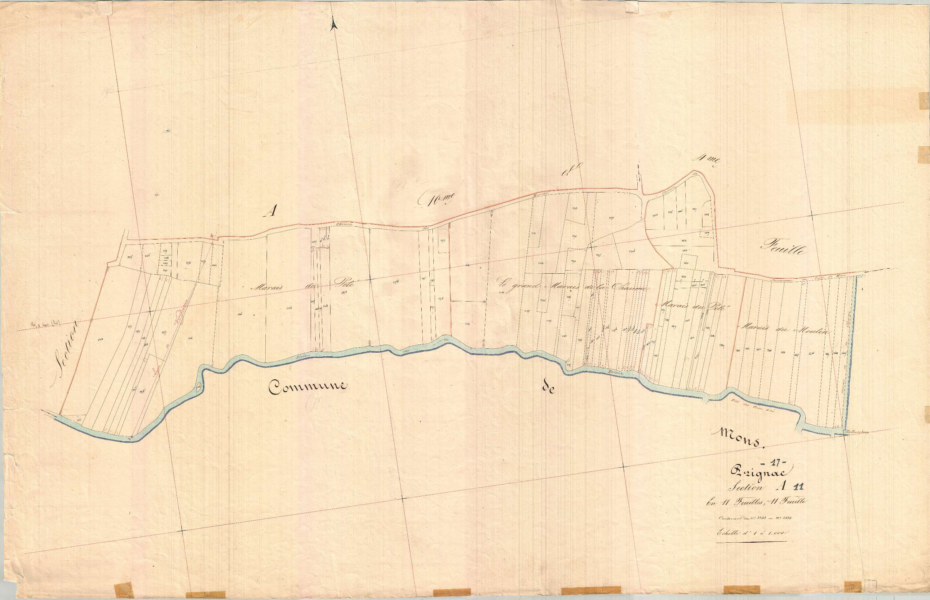 Prignac - Section A11 dite du Bourg.
