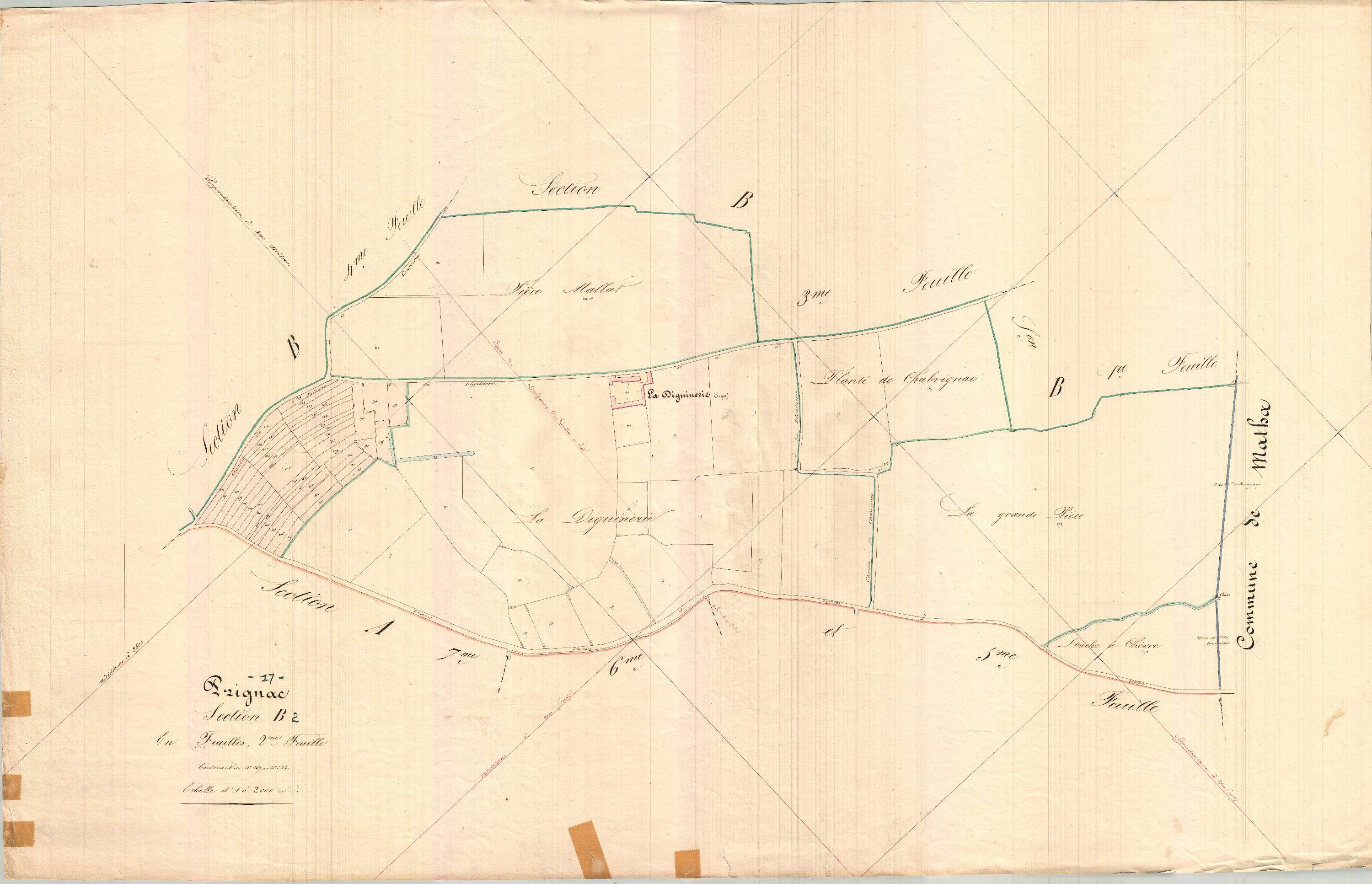 Prignac - Section B2 dite des Moulins.