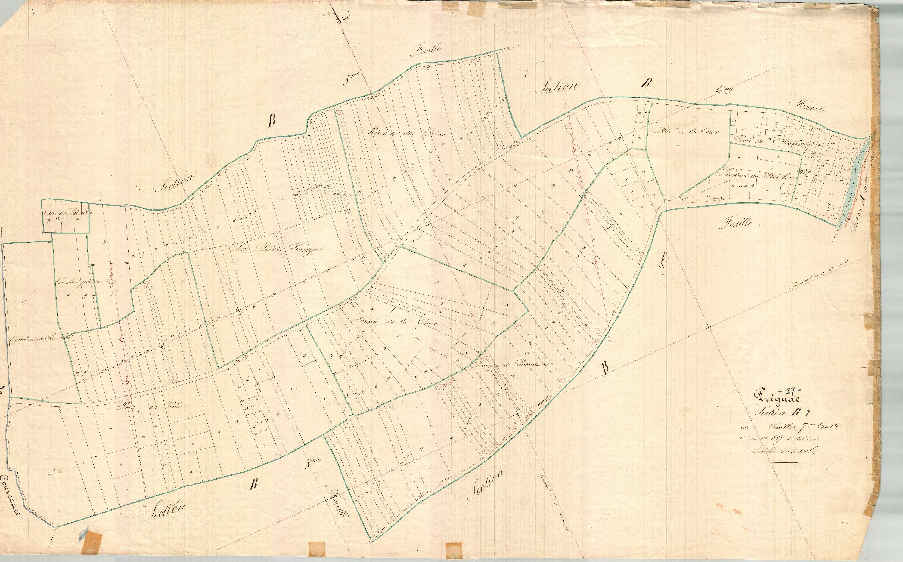 Prignac - Section B7 dite des Moulins.