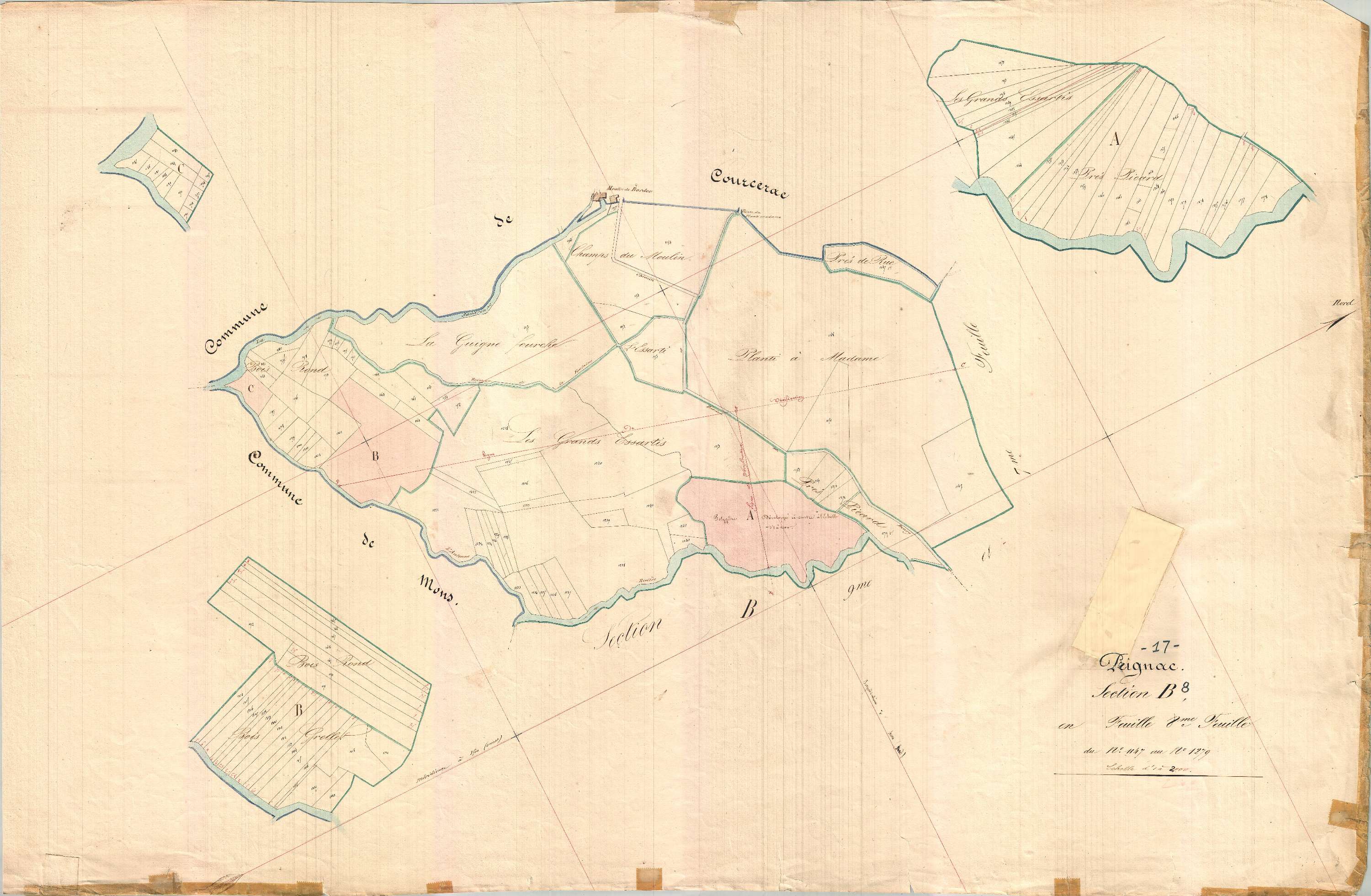 Prignac - Section B8 dite des Moulins.
