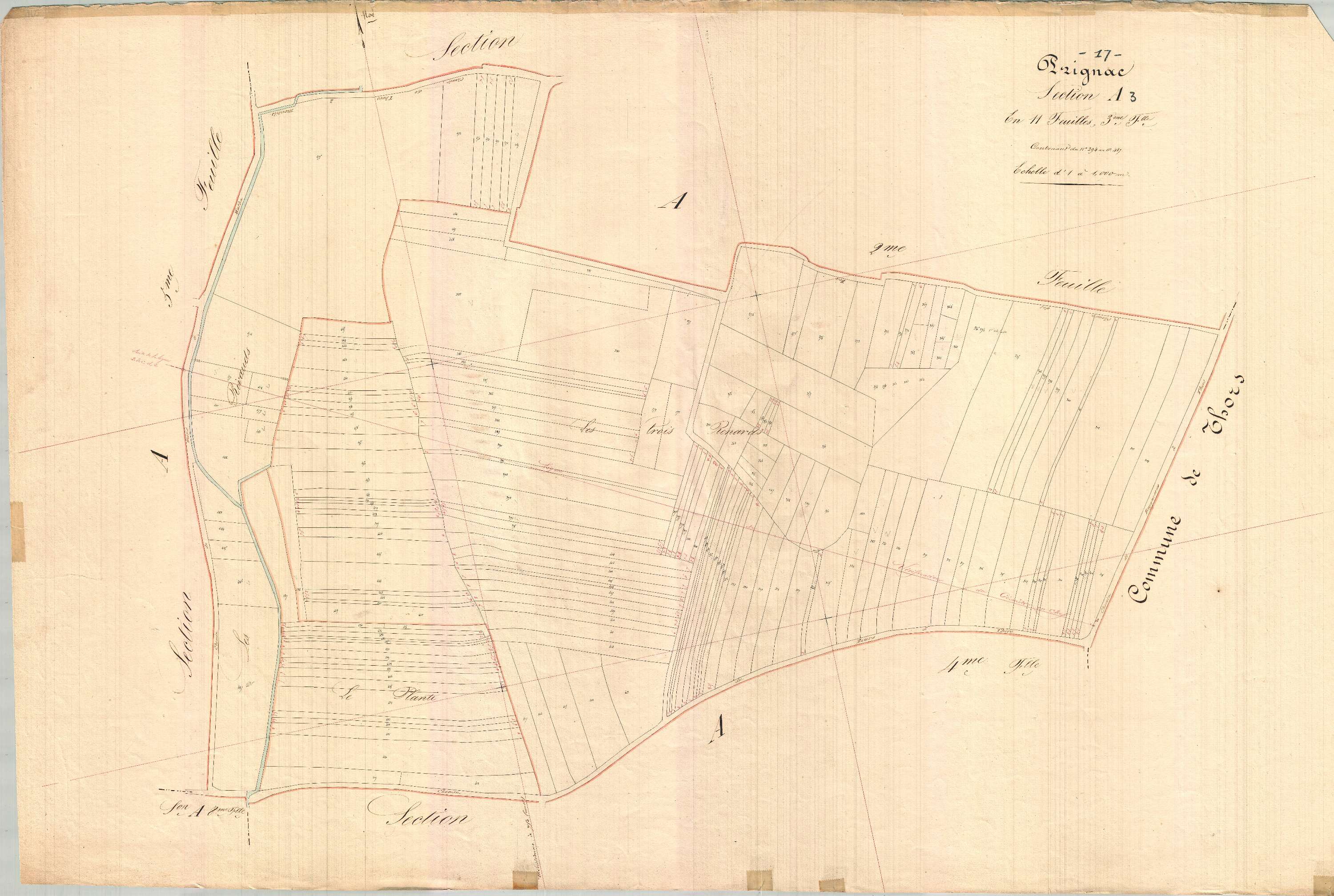 Prignac - Section A3 dite du Bourg.