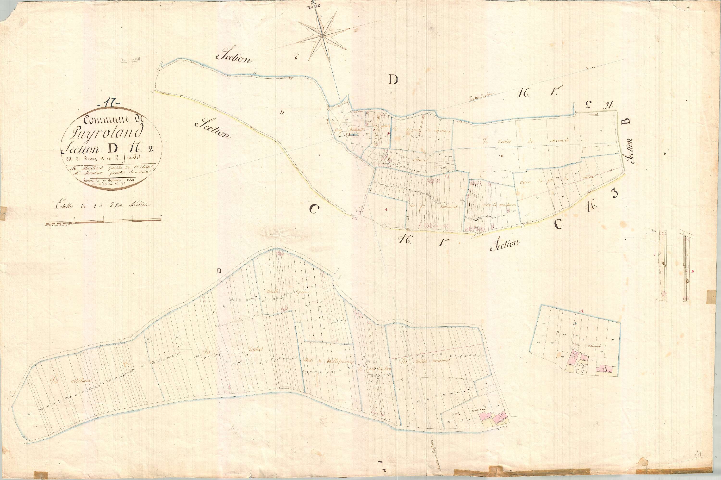 Puyrolland - Section D2 dite du Bourg.