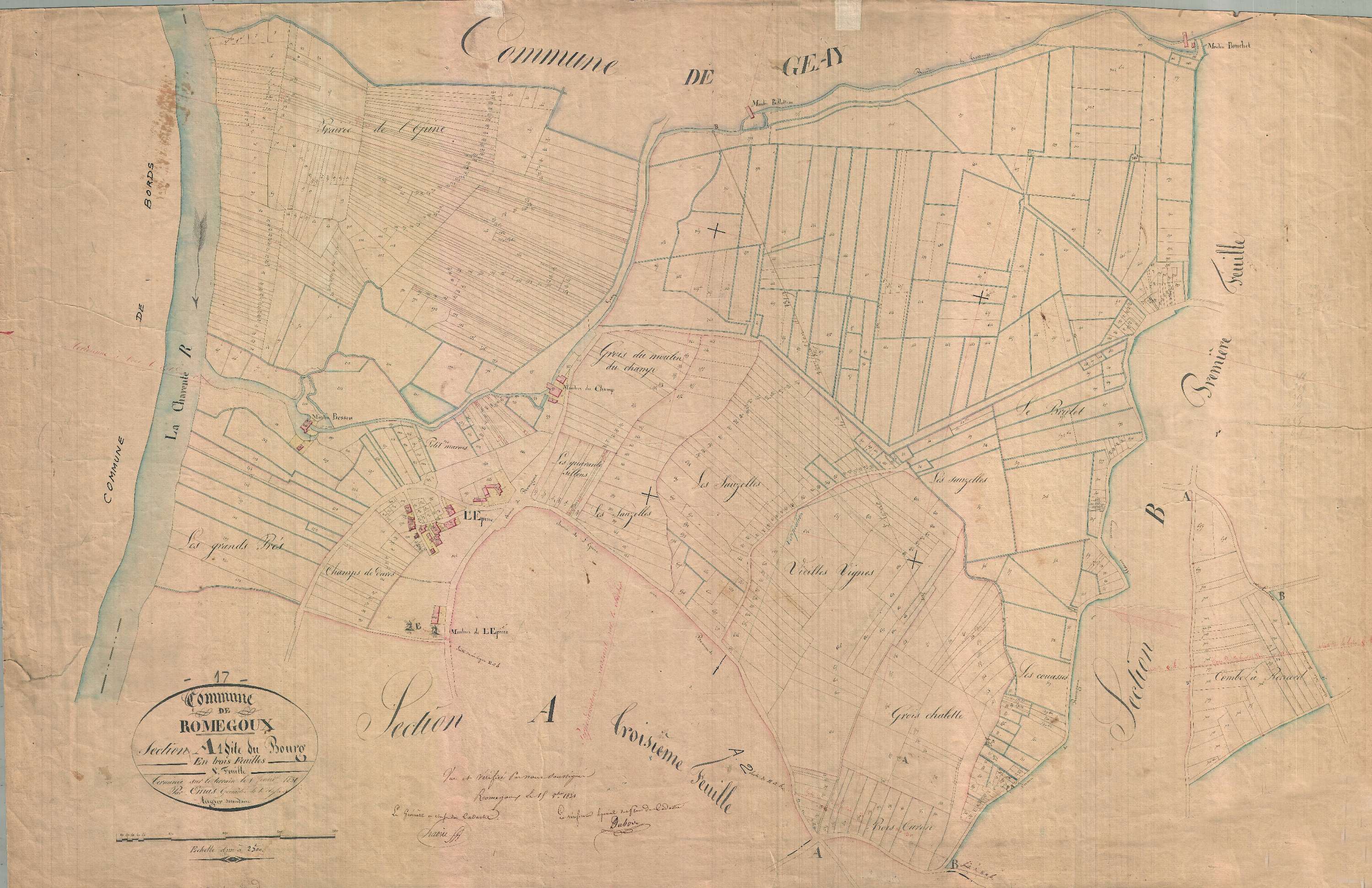Romegoux - Section A1 dite du Bourg.