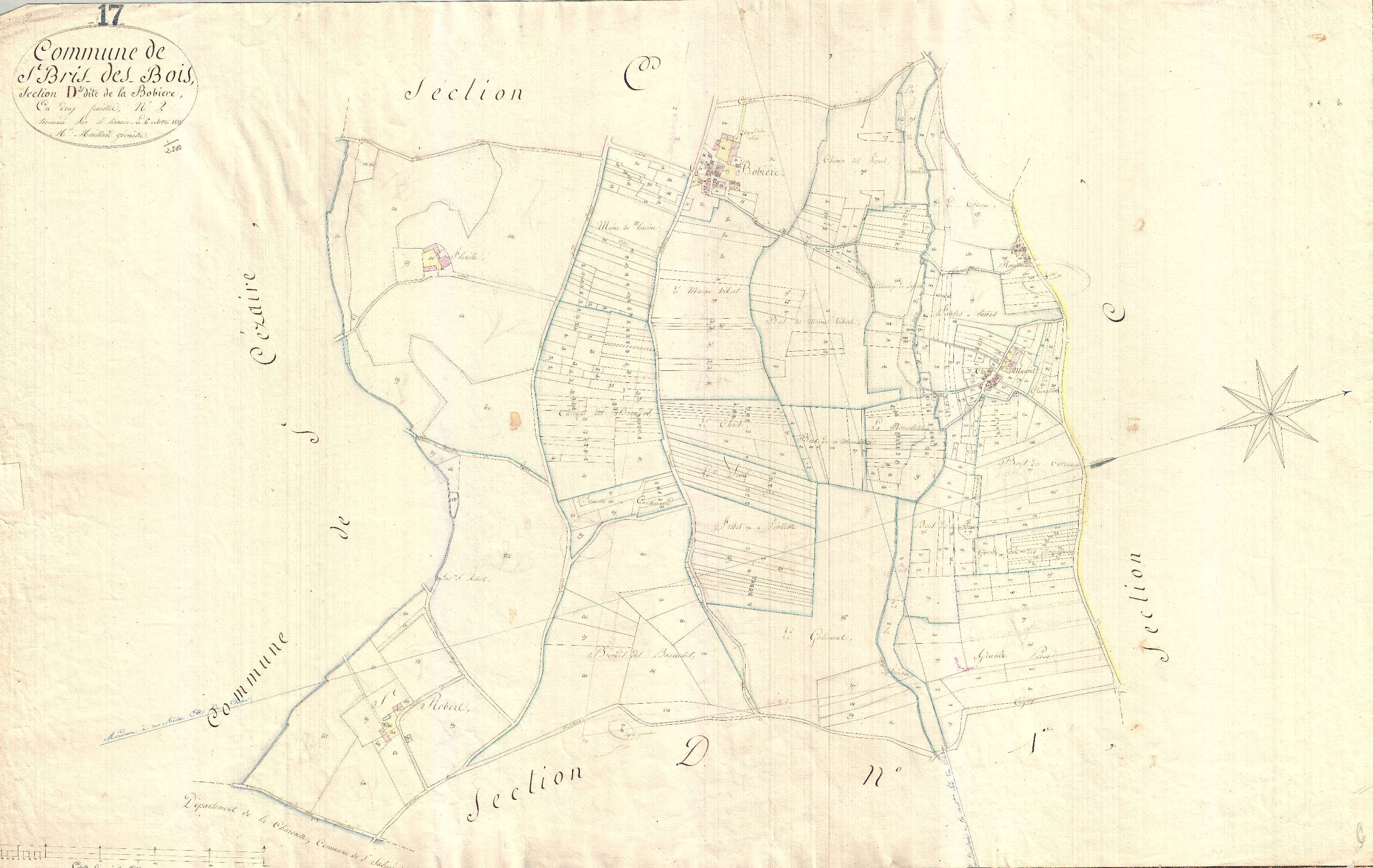 Saint-Bris-des-Bois - Section D2 dite de Bobière.