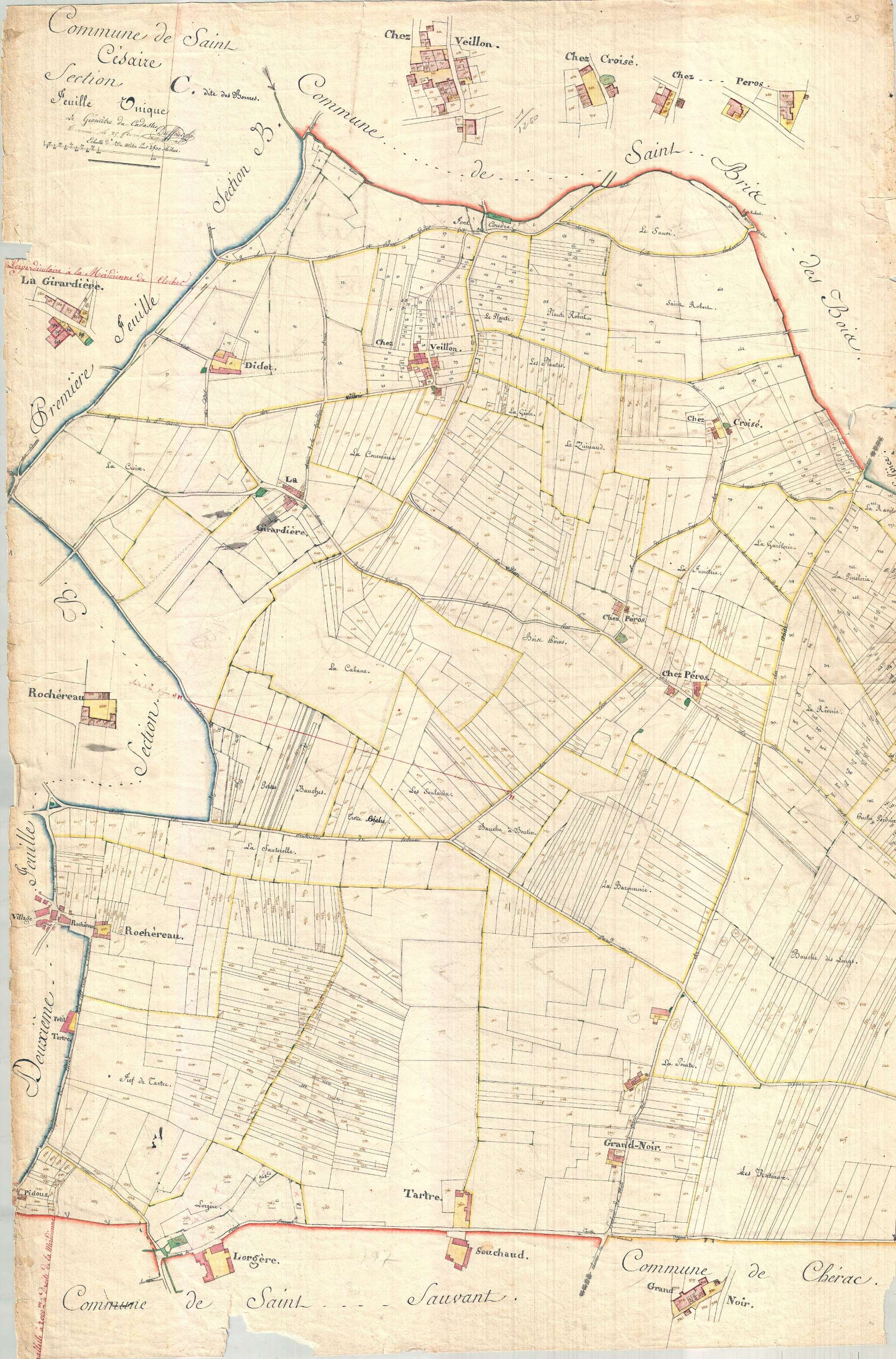 Saint-Césaire - Section C (dite des Bornes). [document en mauvais état]