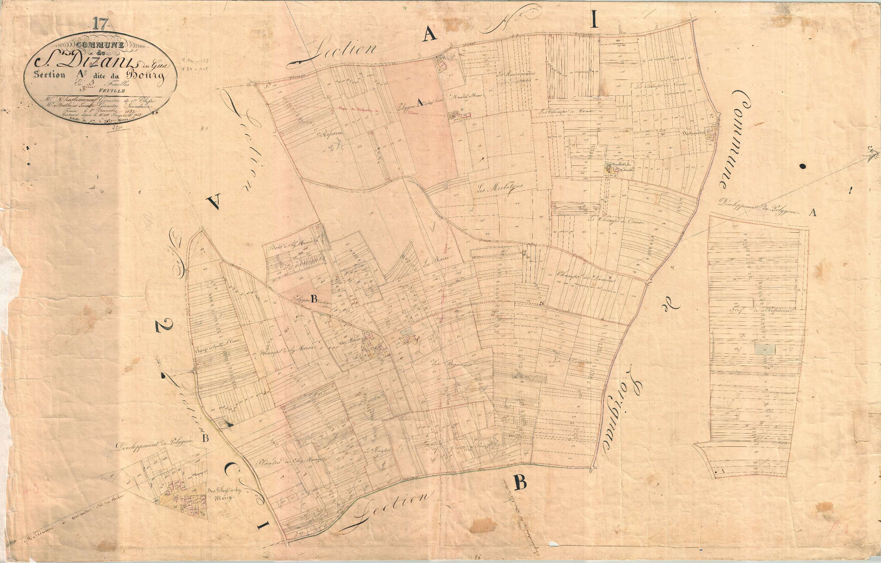 Saint-Dizant-du-Gua - Section A3 dite du Bourg.