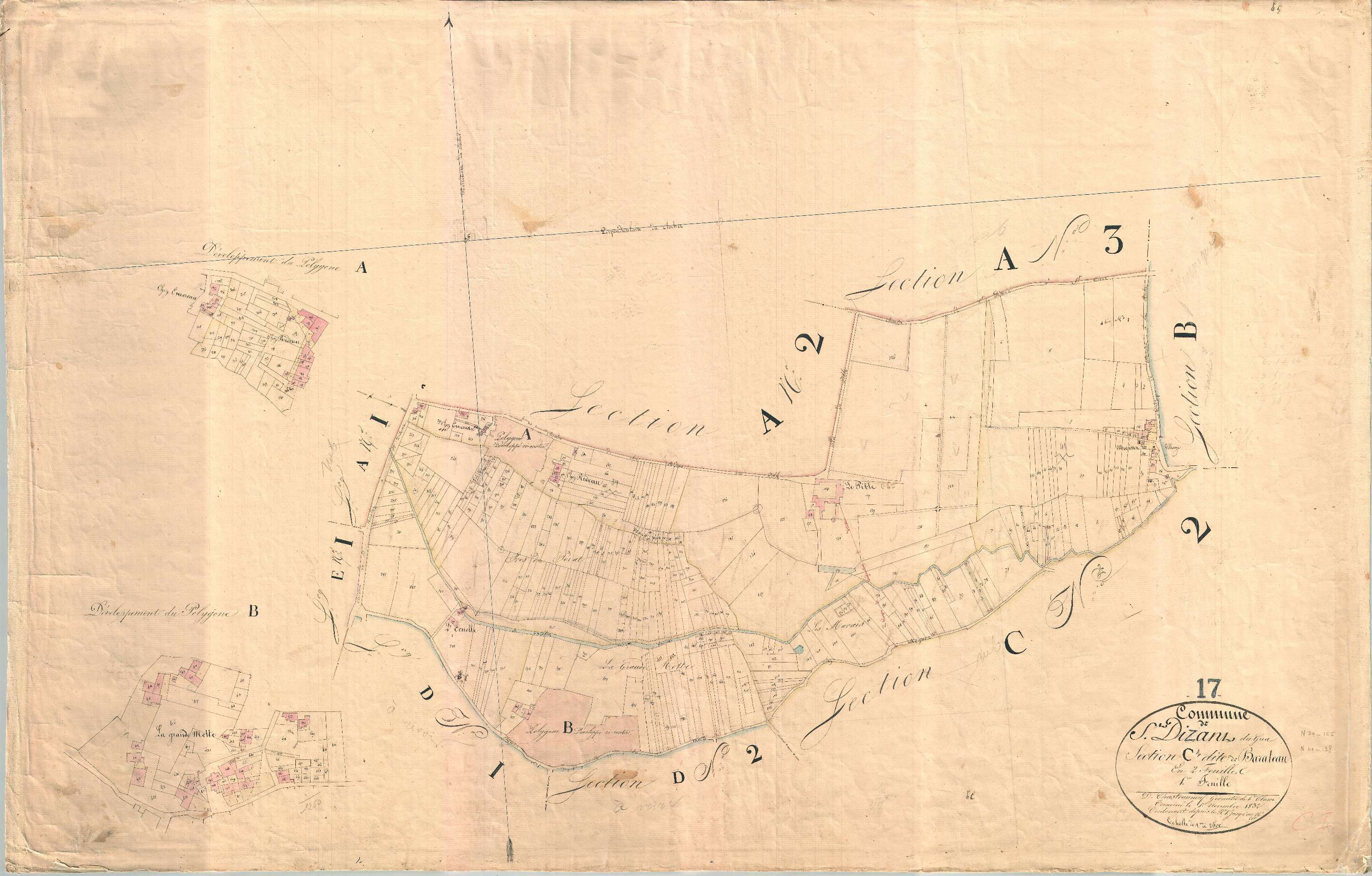 Saint-Dizant-du-Gua - Section C1 dite de Barateau.