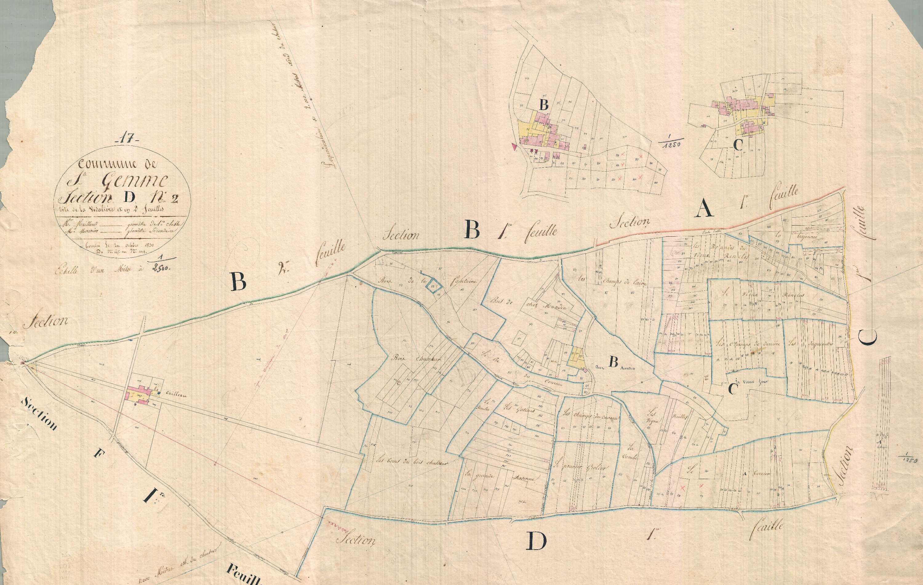 Sainte-Gemme - Section D2 dite de Vidalière.
