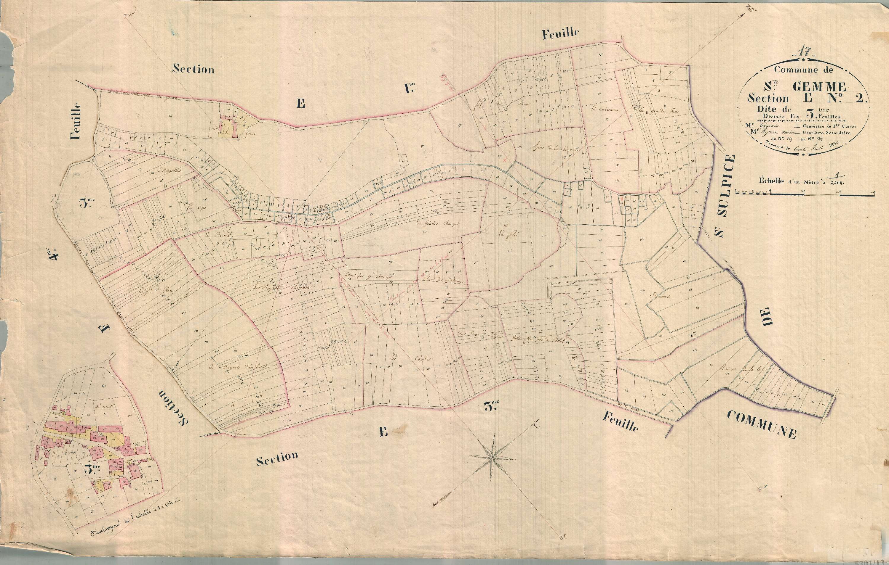 Sainte-Gemme - Section E2 dite du Mur.