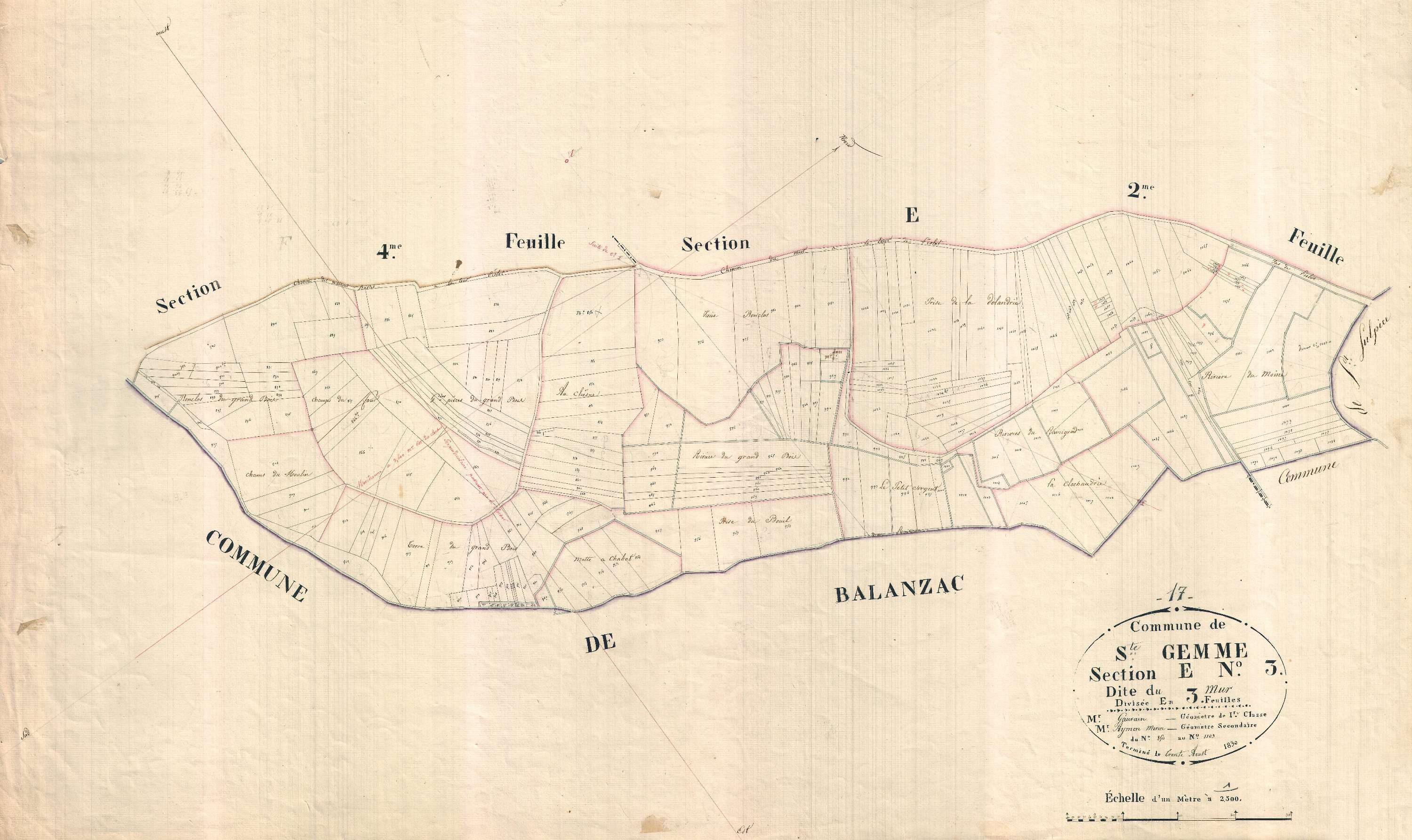 Sainte-Gemme - Section E3 dite du Mur.
