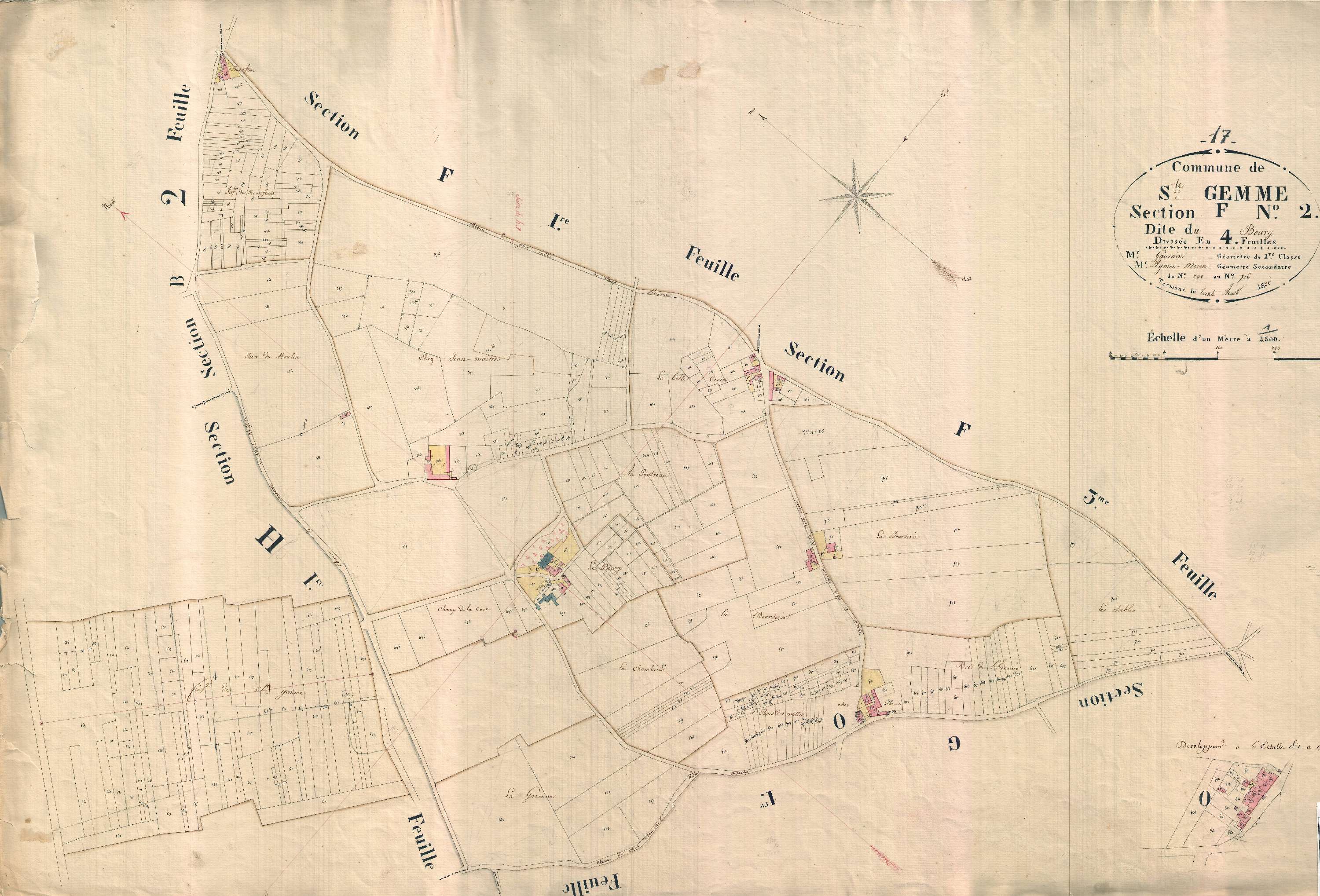 Sainte-Gemme - Section F2 dite du Bourg.