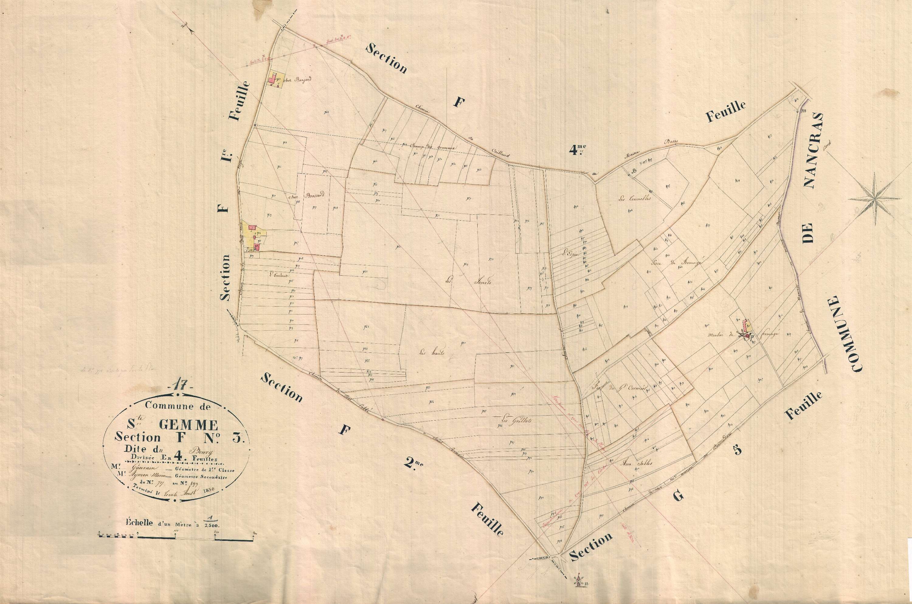 Sainte-Gemme - Section F3 dite du Bourg.