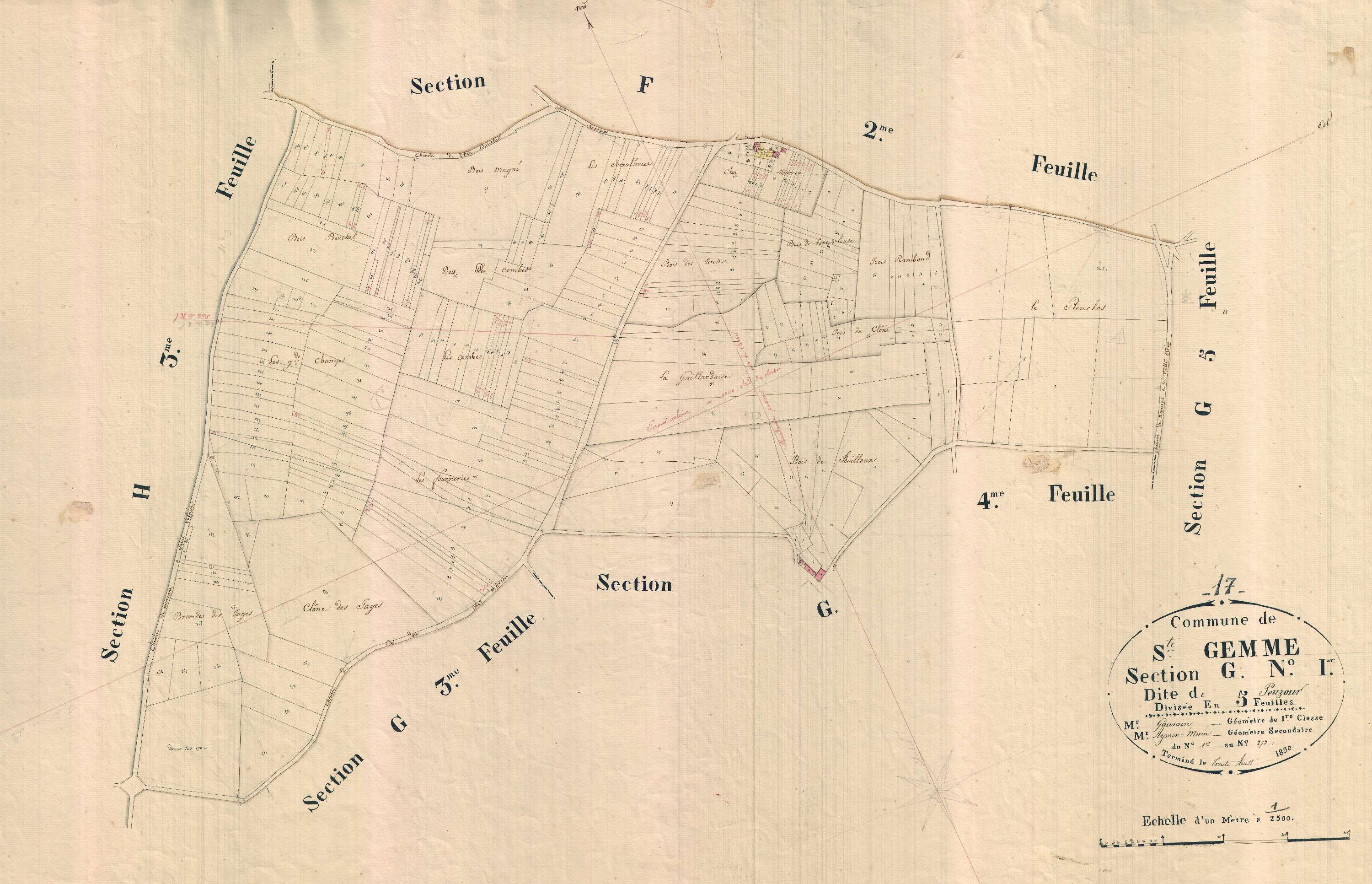 Sainte-Gemme - Section G1 dite de Pouzort.