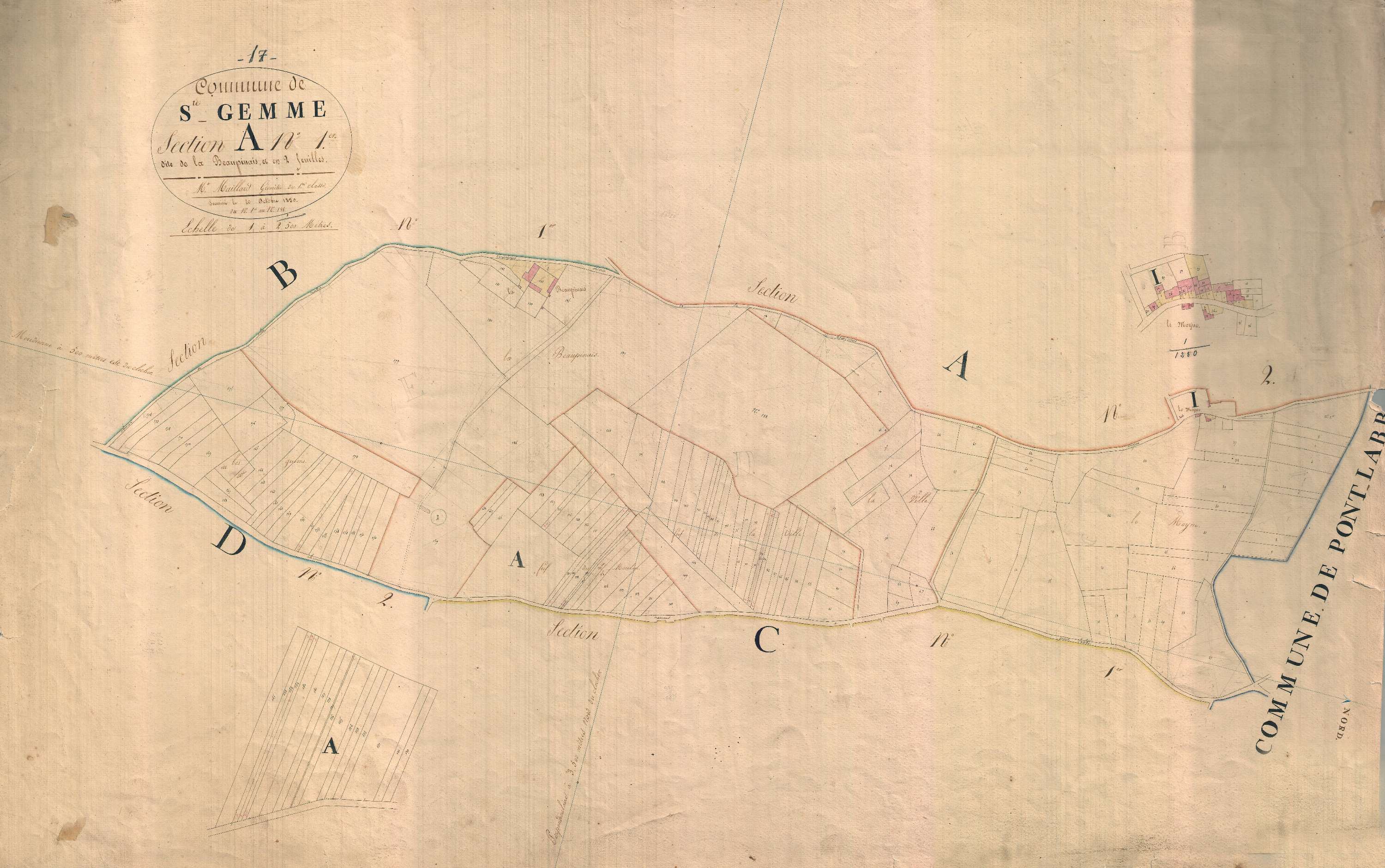 Sainte-Gemme - Section A1 dite de la Beau Pinain.