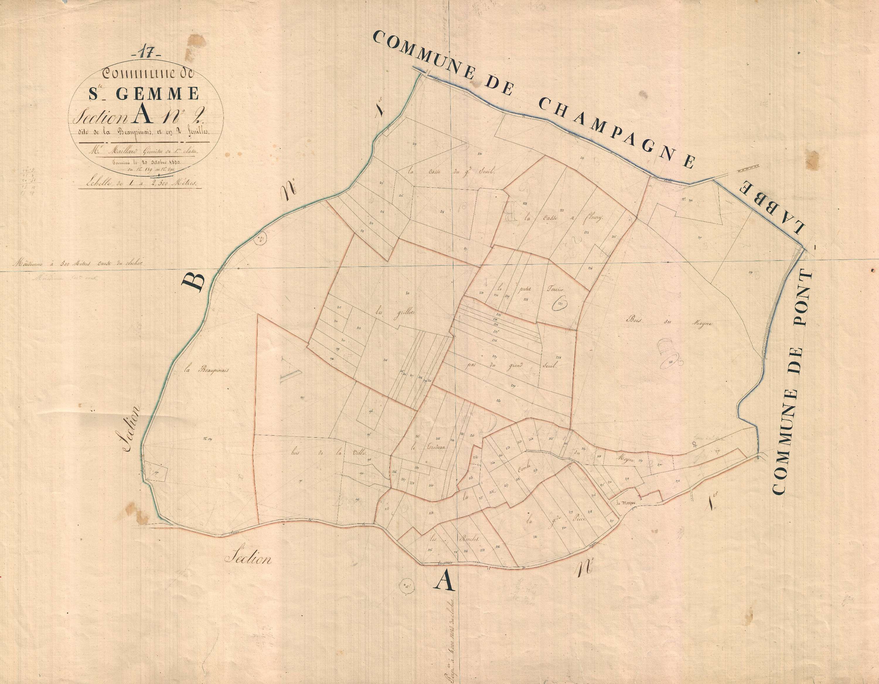 Sainte-Gemme - Section A2 dite de la Beau Pinain.
