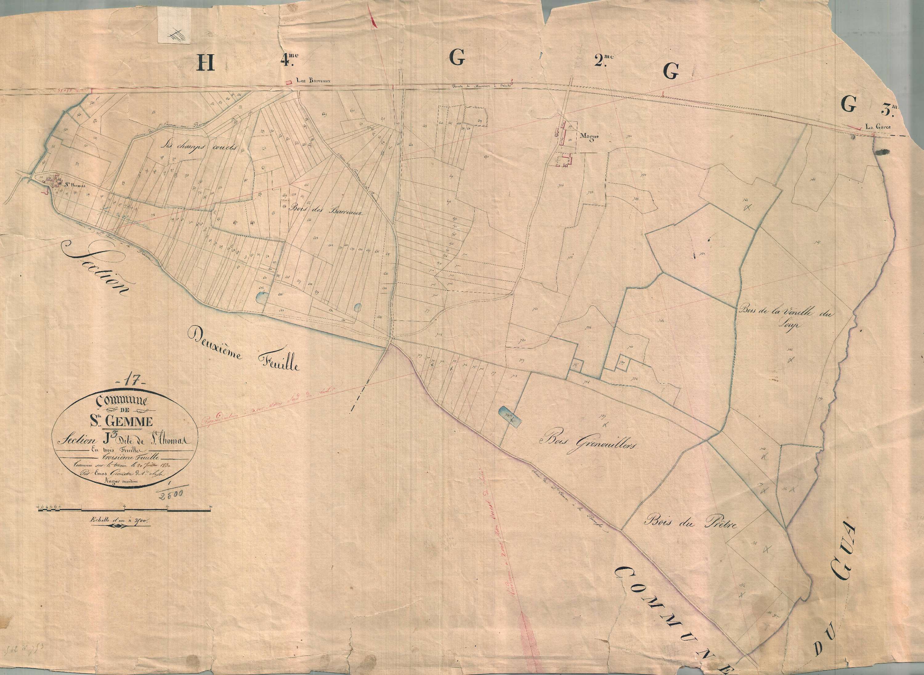 Sainte-Gemme - Section J3 dite de Saint-Thomas.
