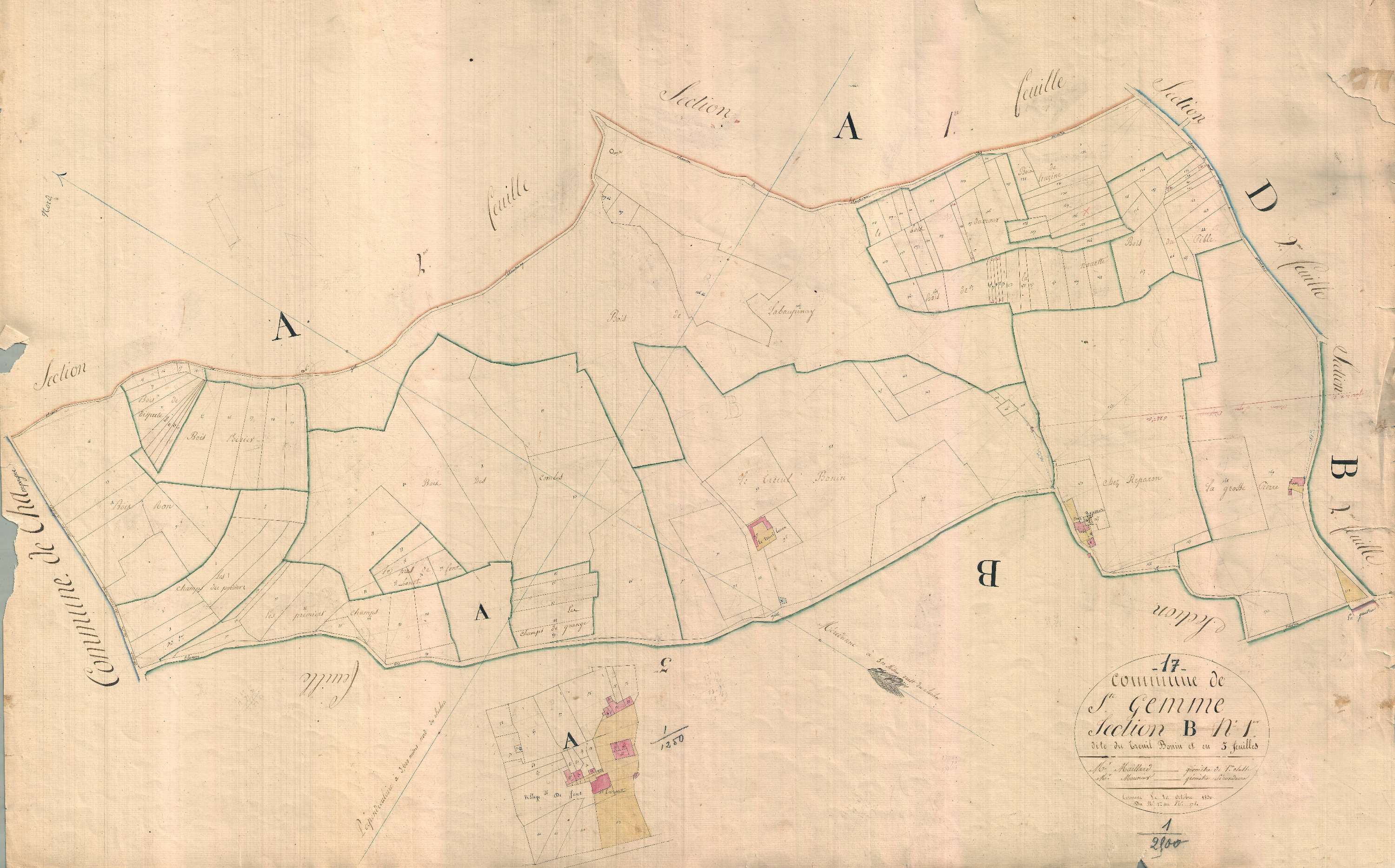 Sainte-Gemme - Section B1 dite du treuil Bonin.