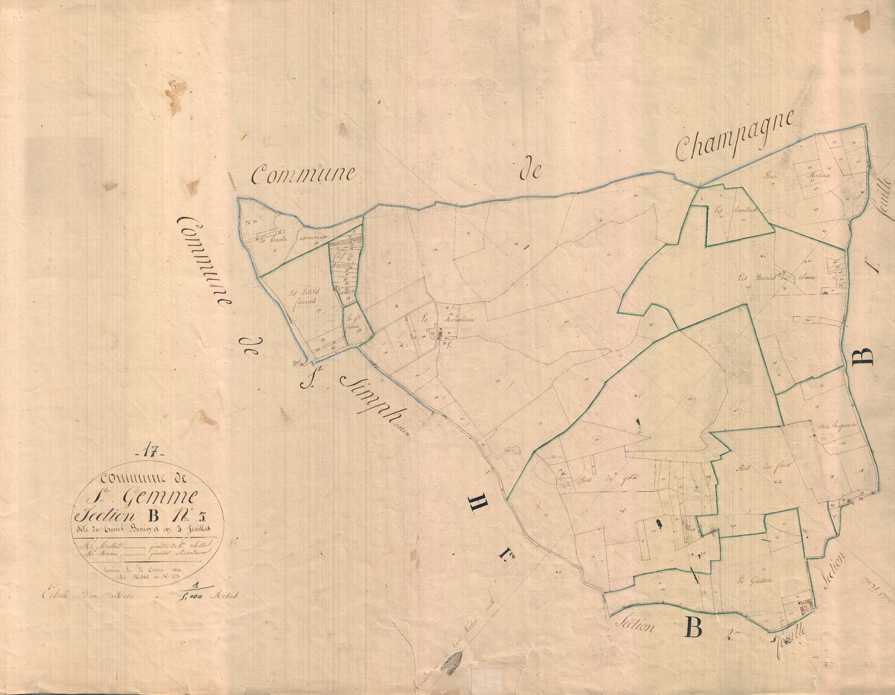 Sainte-Gemme - Section B3 dite du treuil Bonin.