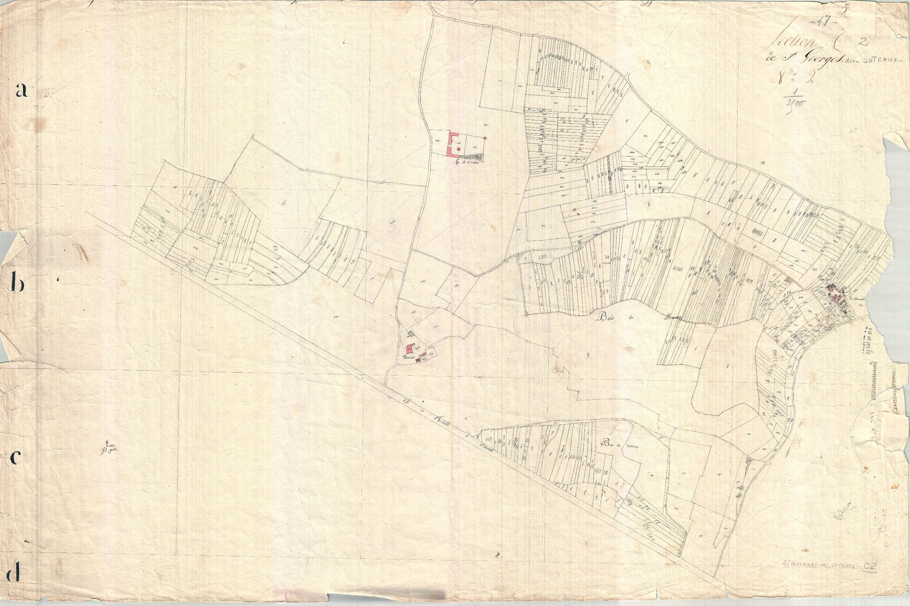 Saint-Georges-des-Coteaux - Section C2 (sans nom). [document en mauvais état]