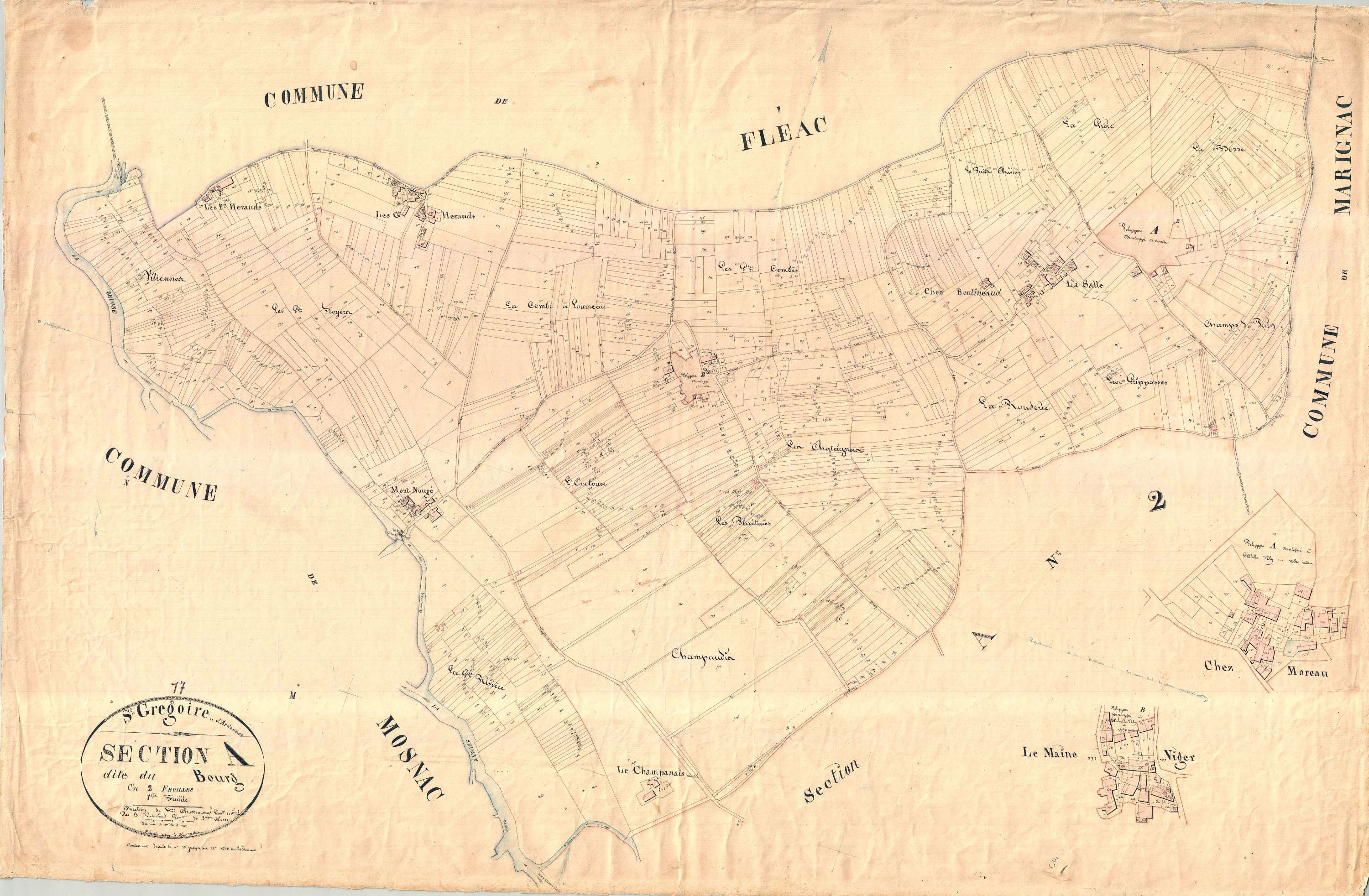 Saint-Grégoire-d'Ardennes - Section A1 dite du Bourg.