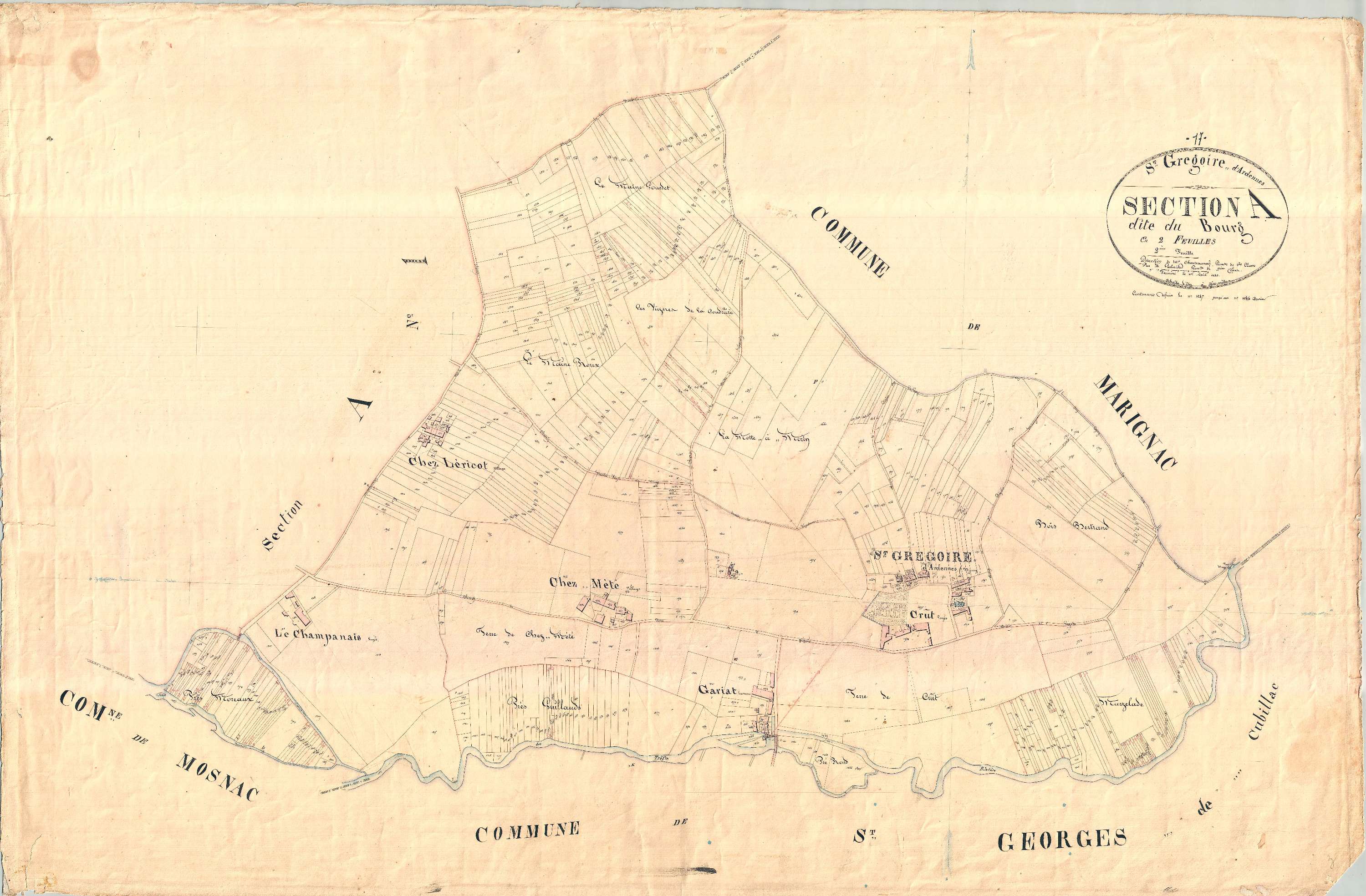 Saint-Grégoire-d'Ardennes - Section A2 dite du Bourg.