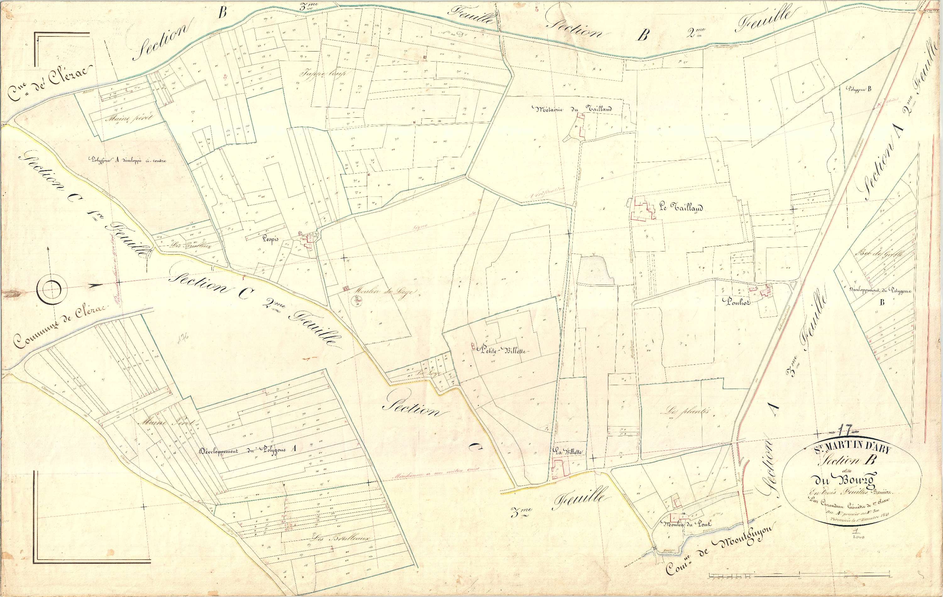Saint-Martin-d'Ary - Section B1 dite du Bourg.