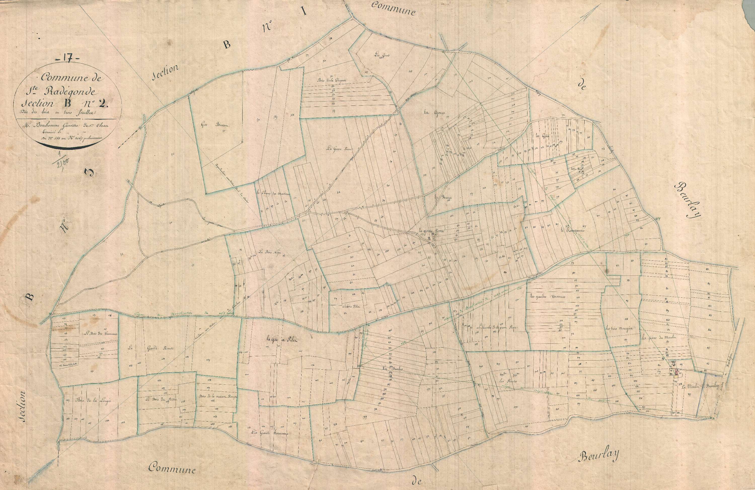 Sainte-Radegonde - Section B2 dite des Bois.
