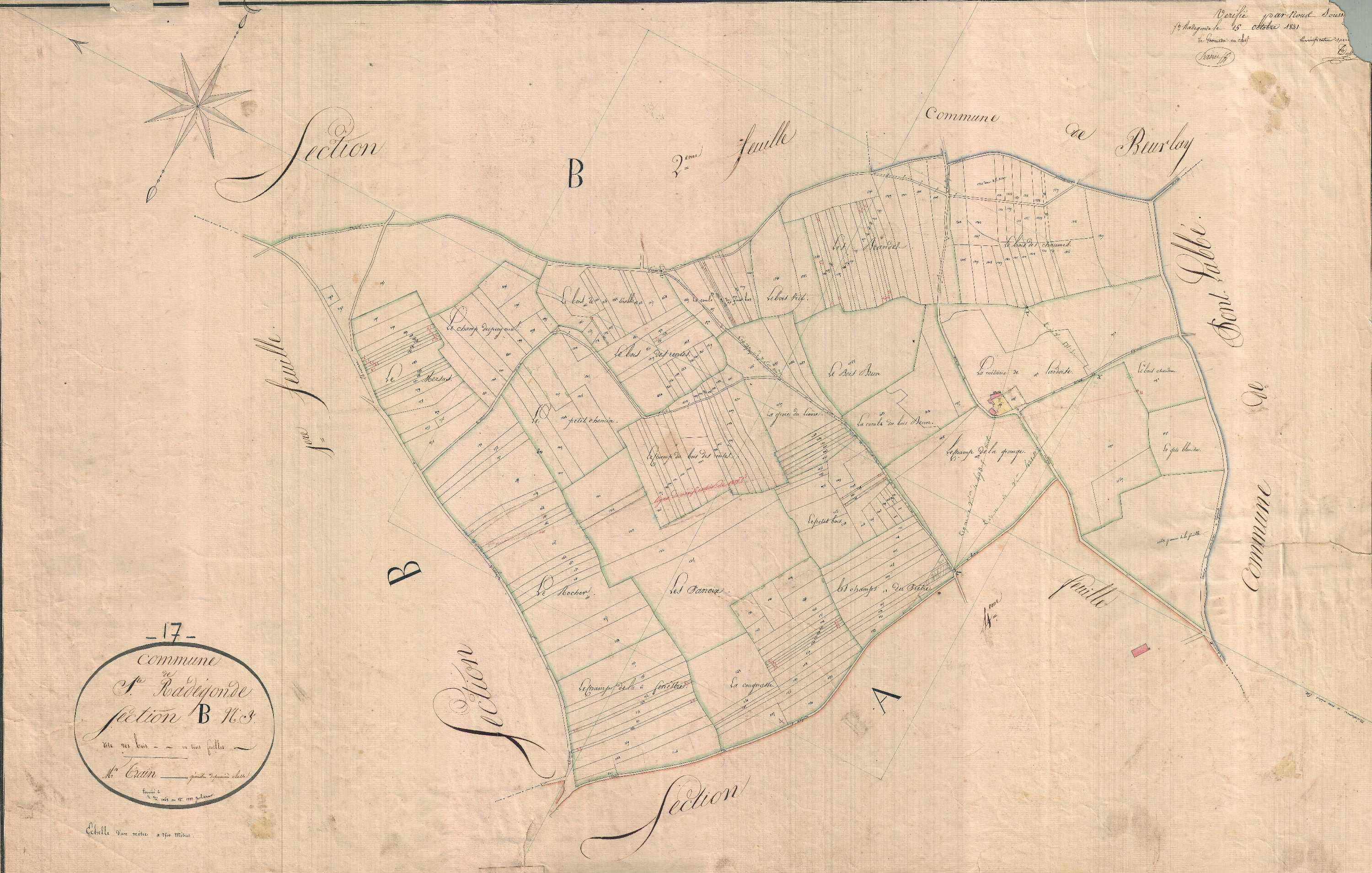 Sainte-Radegonde - Section B3 dite des Bois.