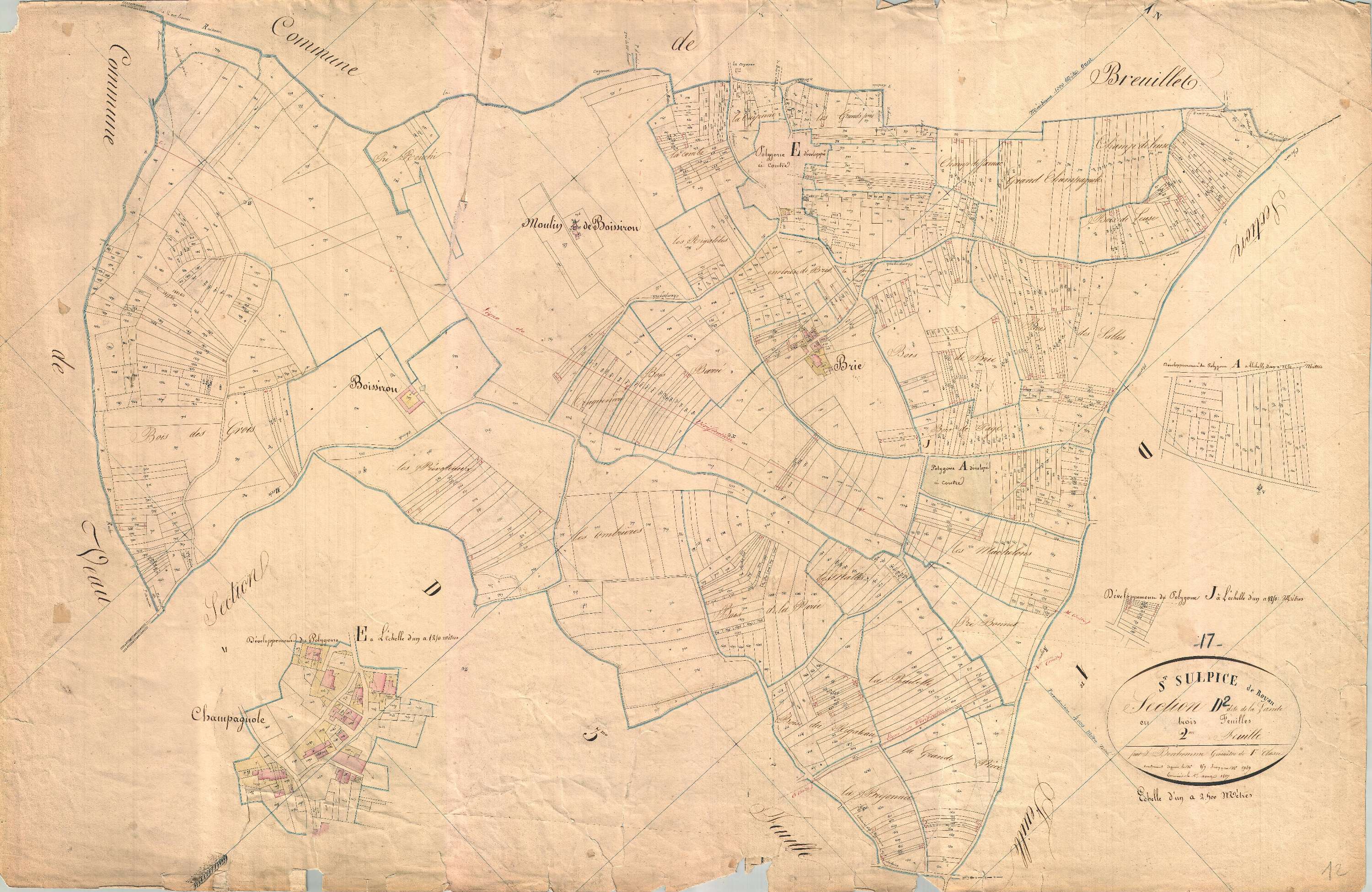 Saint-Sulpice-de-Royan - Section D2 dite de la Lande.