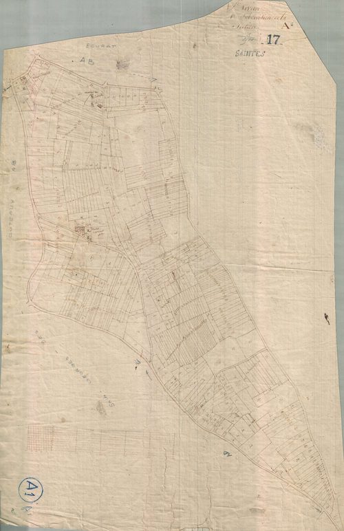 Saintes - Section A1 (sans nom). [document en état médiocre]