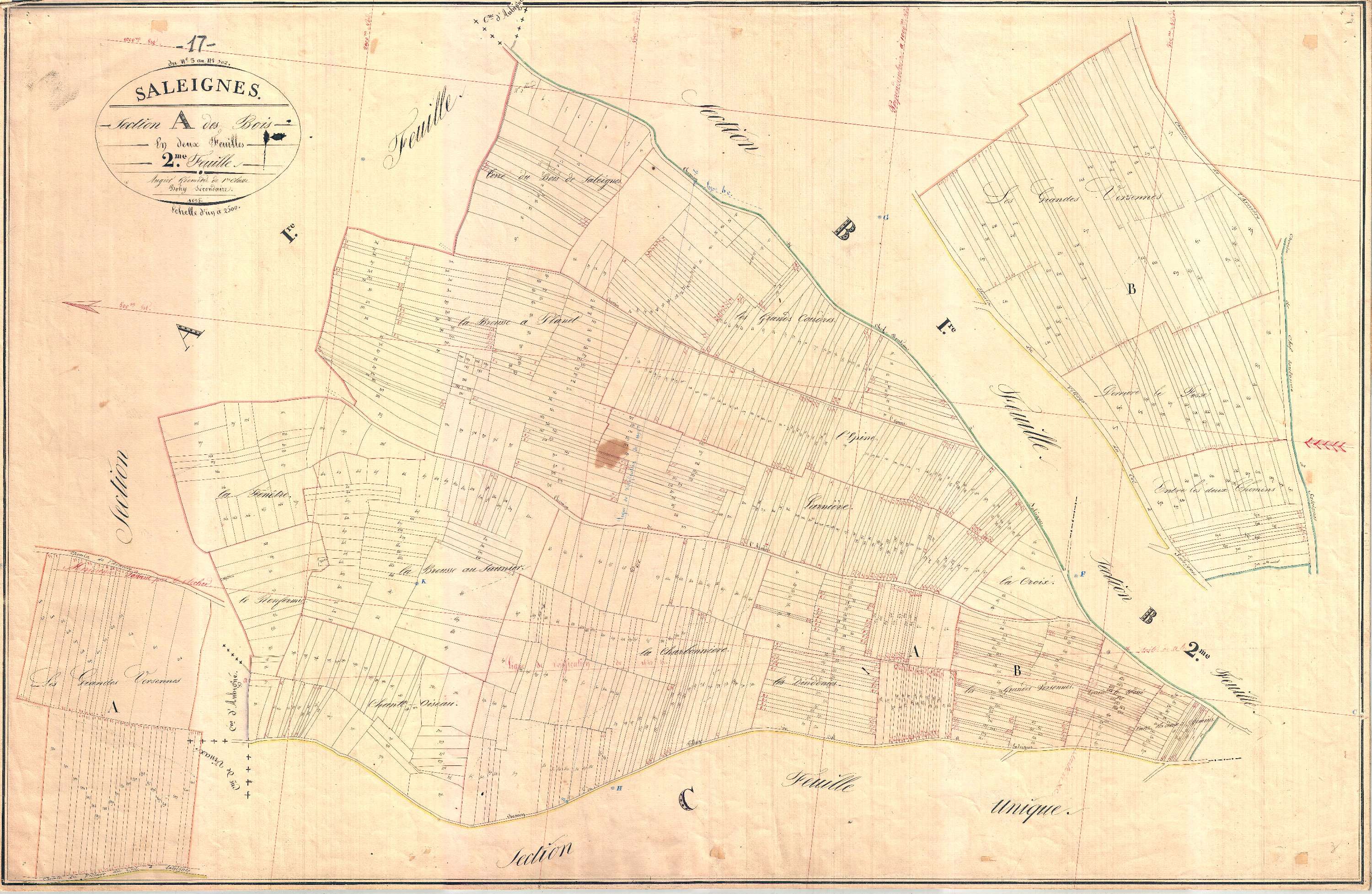 Saleignes - Section A2 dite des Bois.