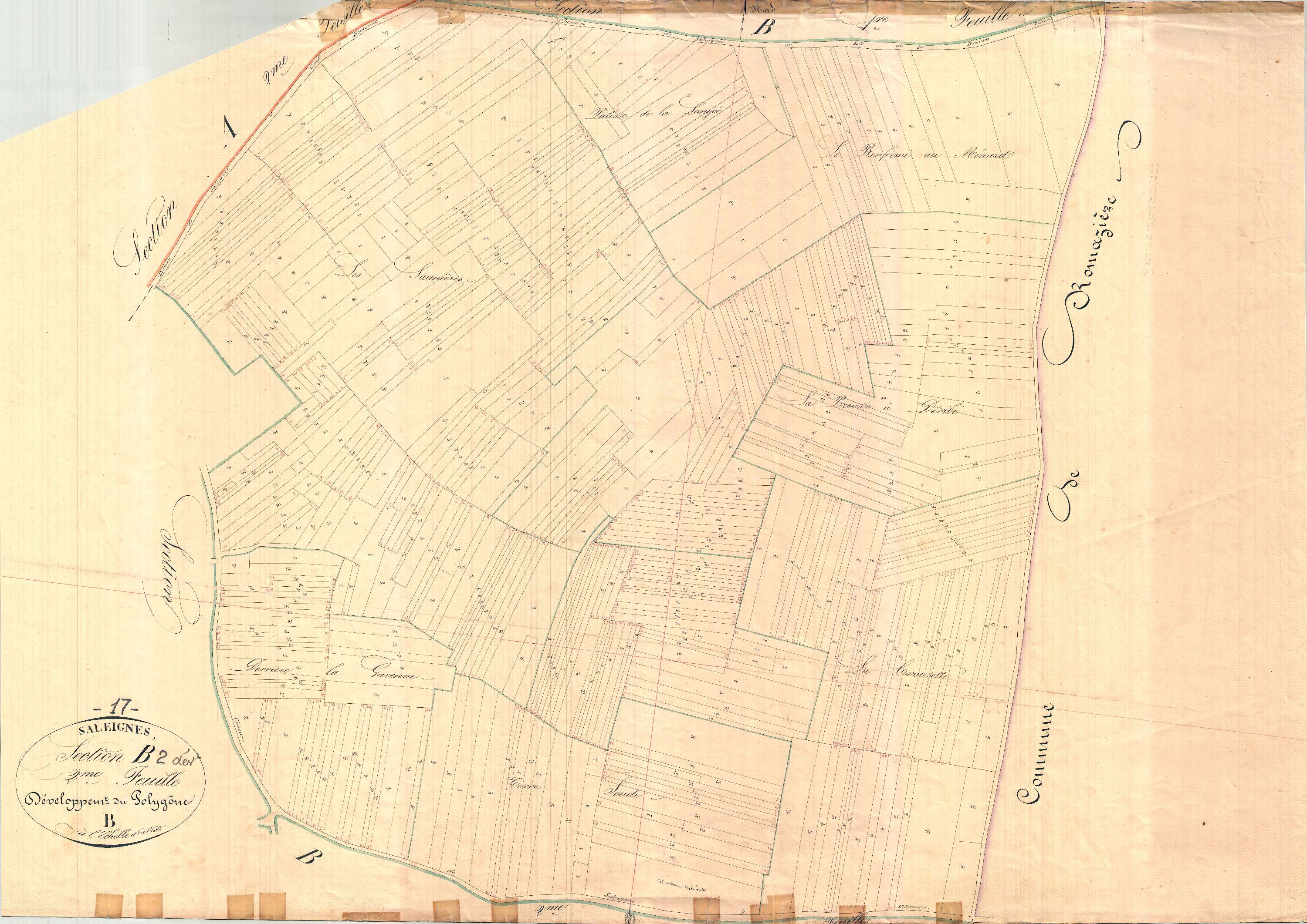 Saleignes - Section B2 développement dite du Bourg.