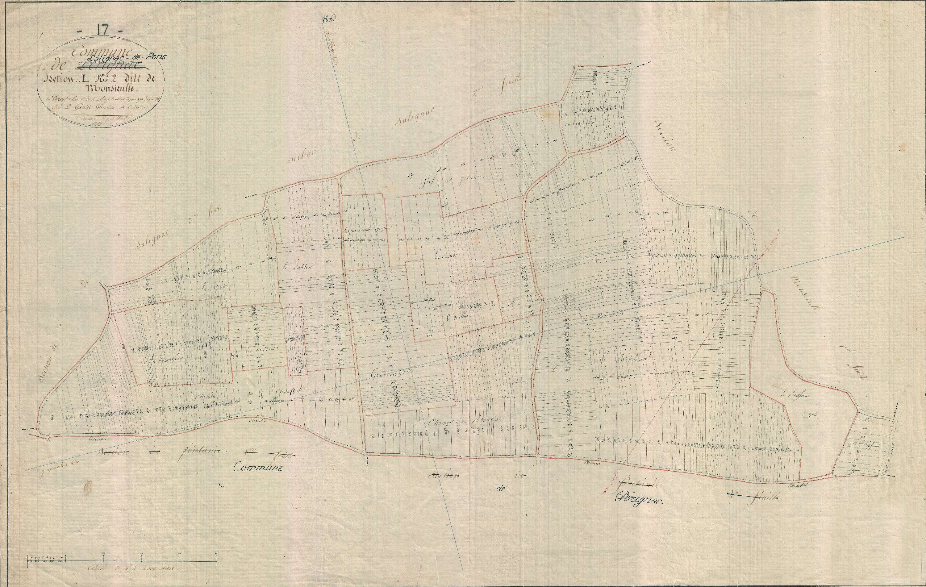 Salignac-sur-Charente - Section L2 dite de Monsirolle.