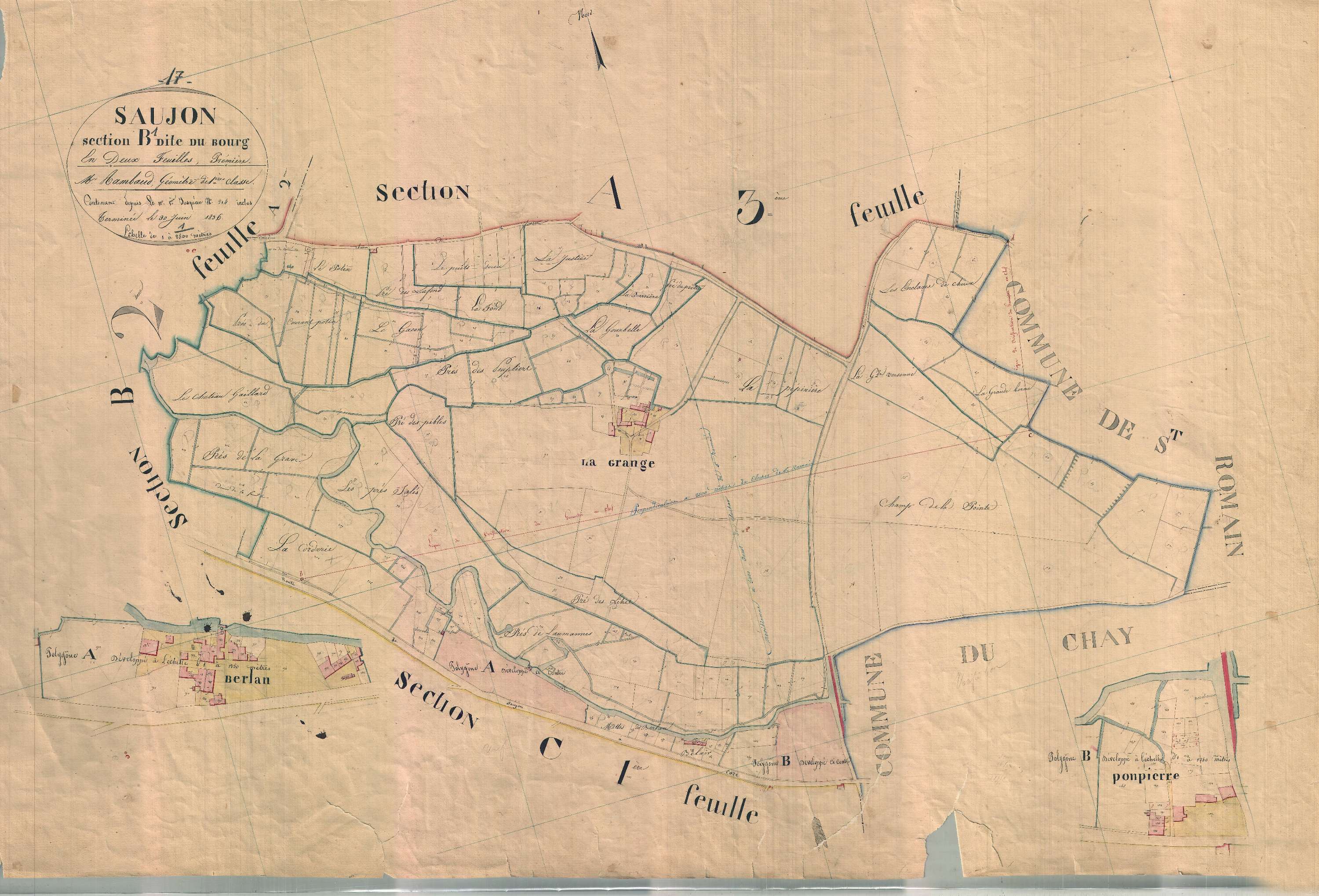 Saujon - Section B1 dite du Bourg.
