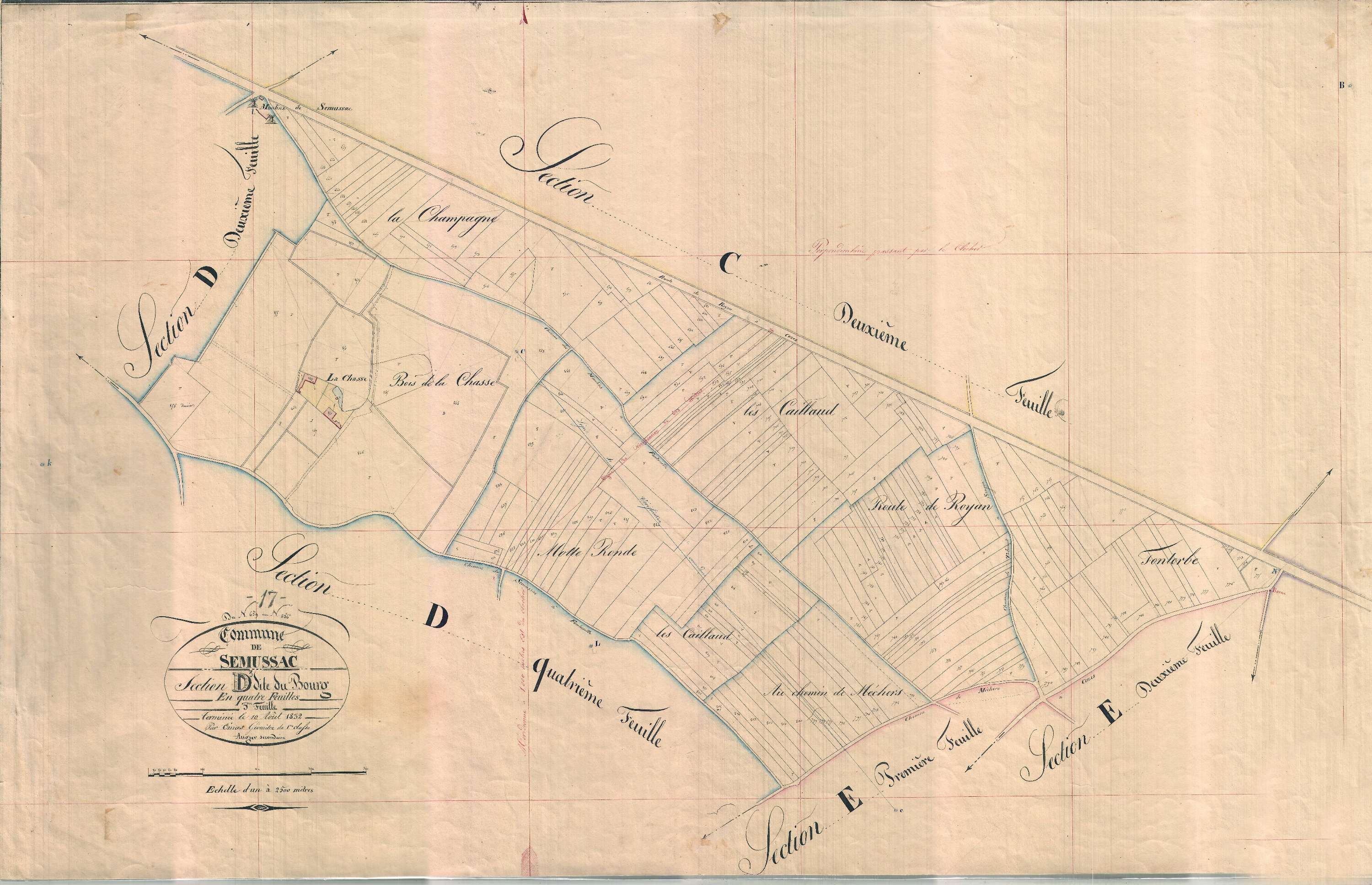 Semussac - Section D3 dite du Bourg.