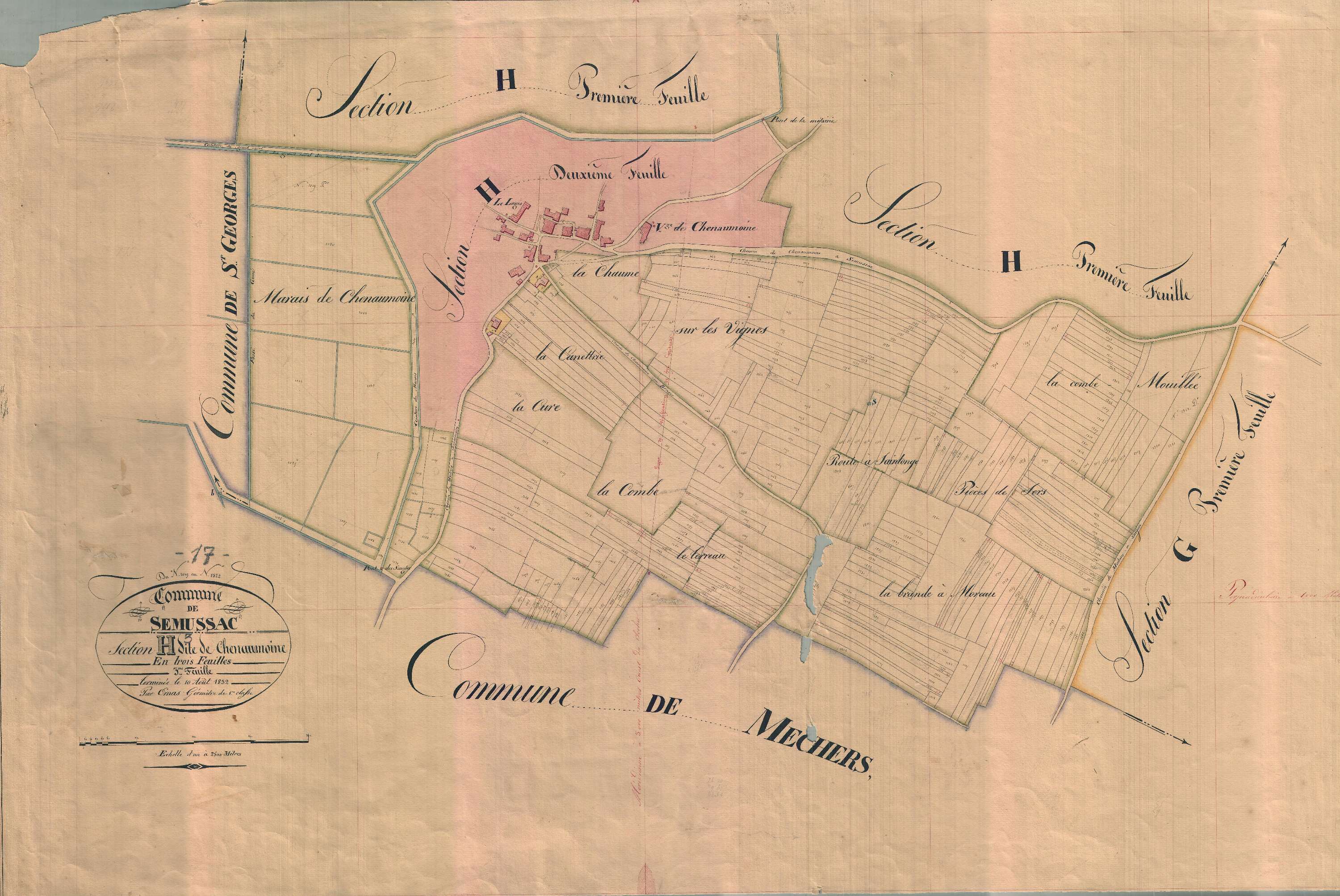 Semussac - Section H3 dite de Chenaumoine.
