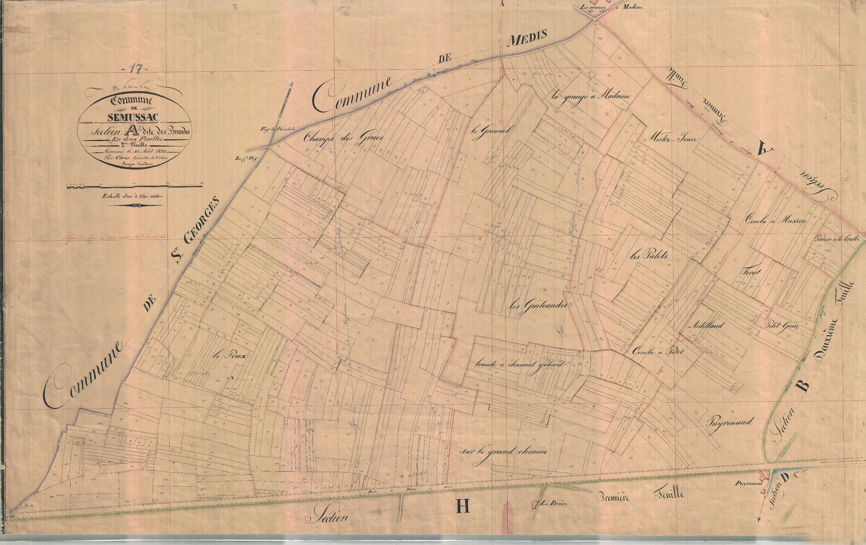 Semussac - Section A2 dite des Brandes.