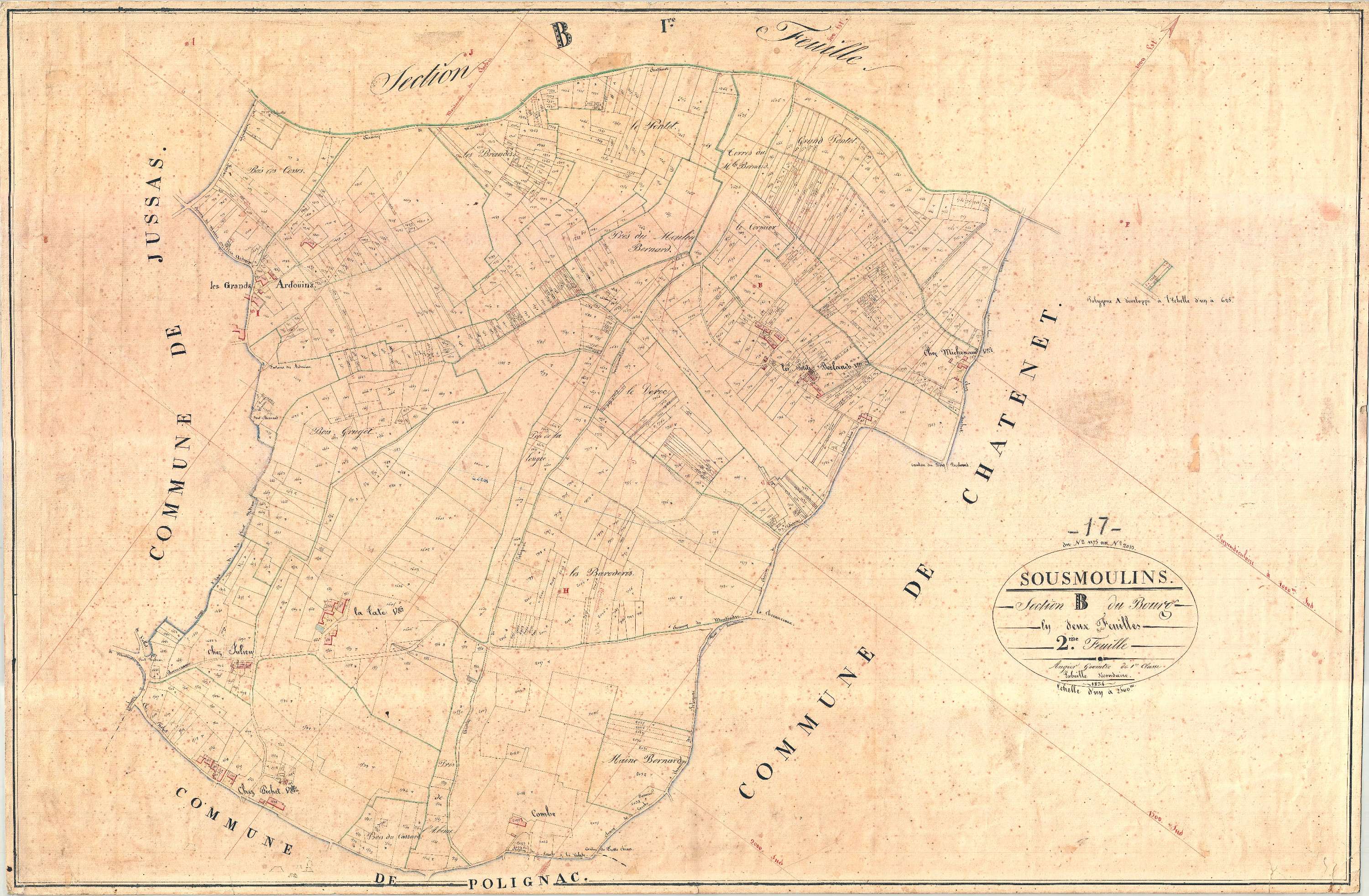 Sousmoulins - Section B2 dite du Bourg.