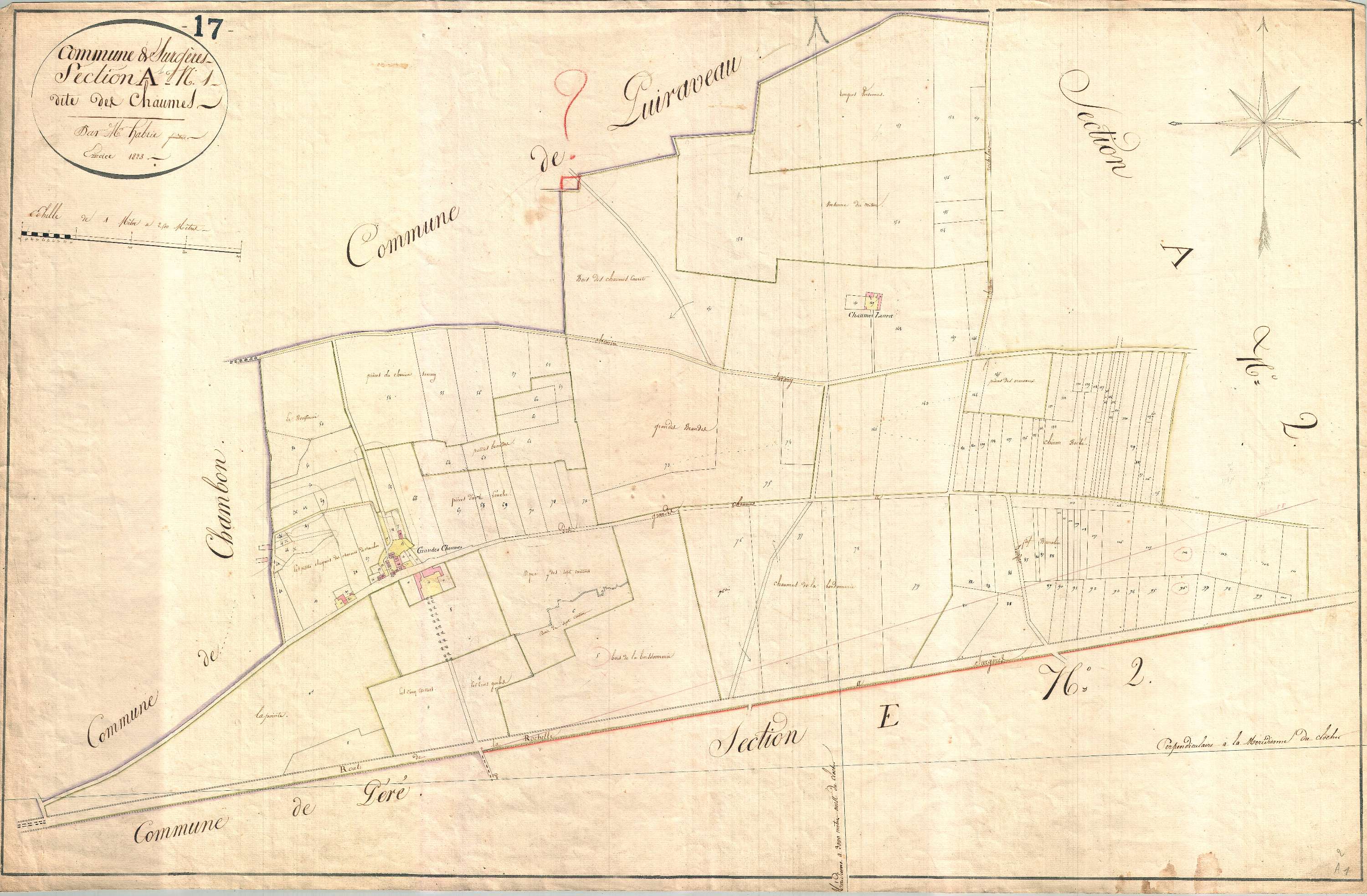 Surgères - Section A1 dite des Chaumes.