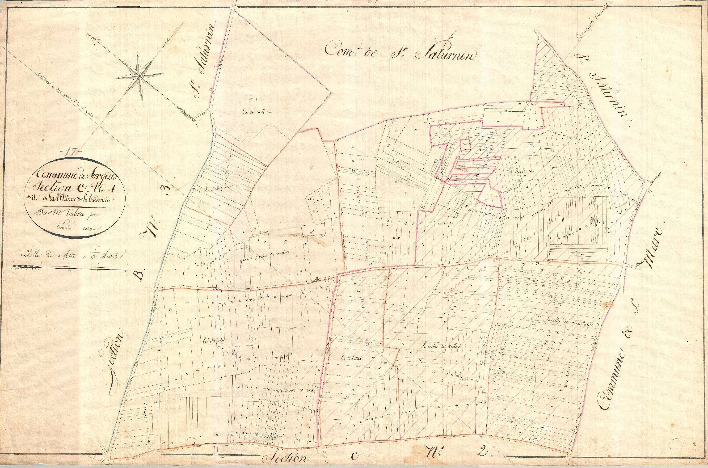 Surgères - Section C1 dite de la Miterne et de Labardonnière.