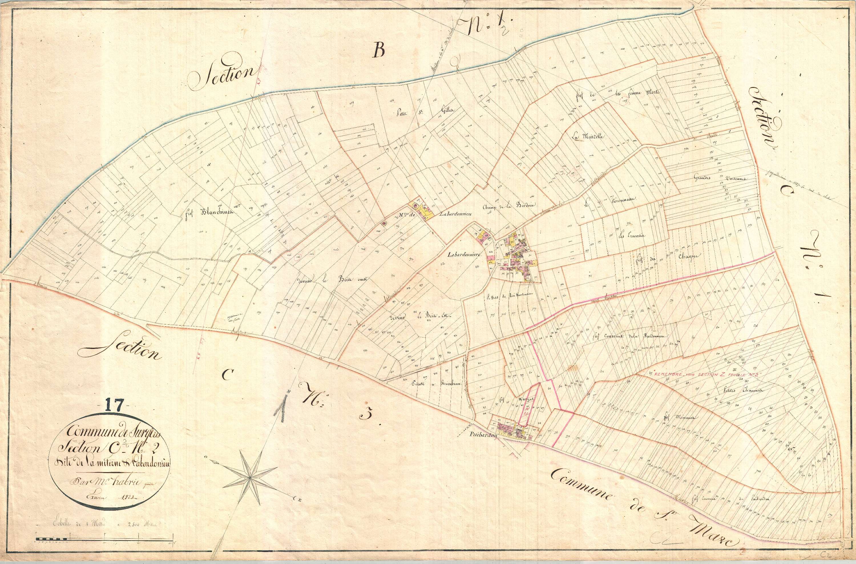 Surgères - Section C2 dite de la Miterne et de Labardonnière.
