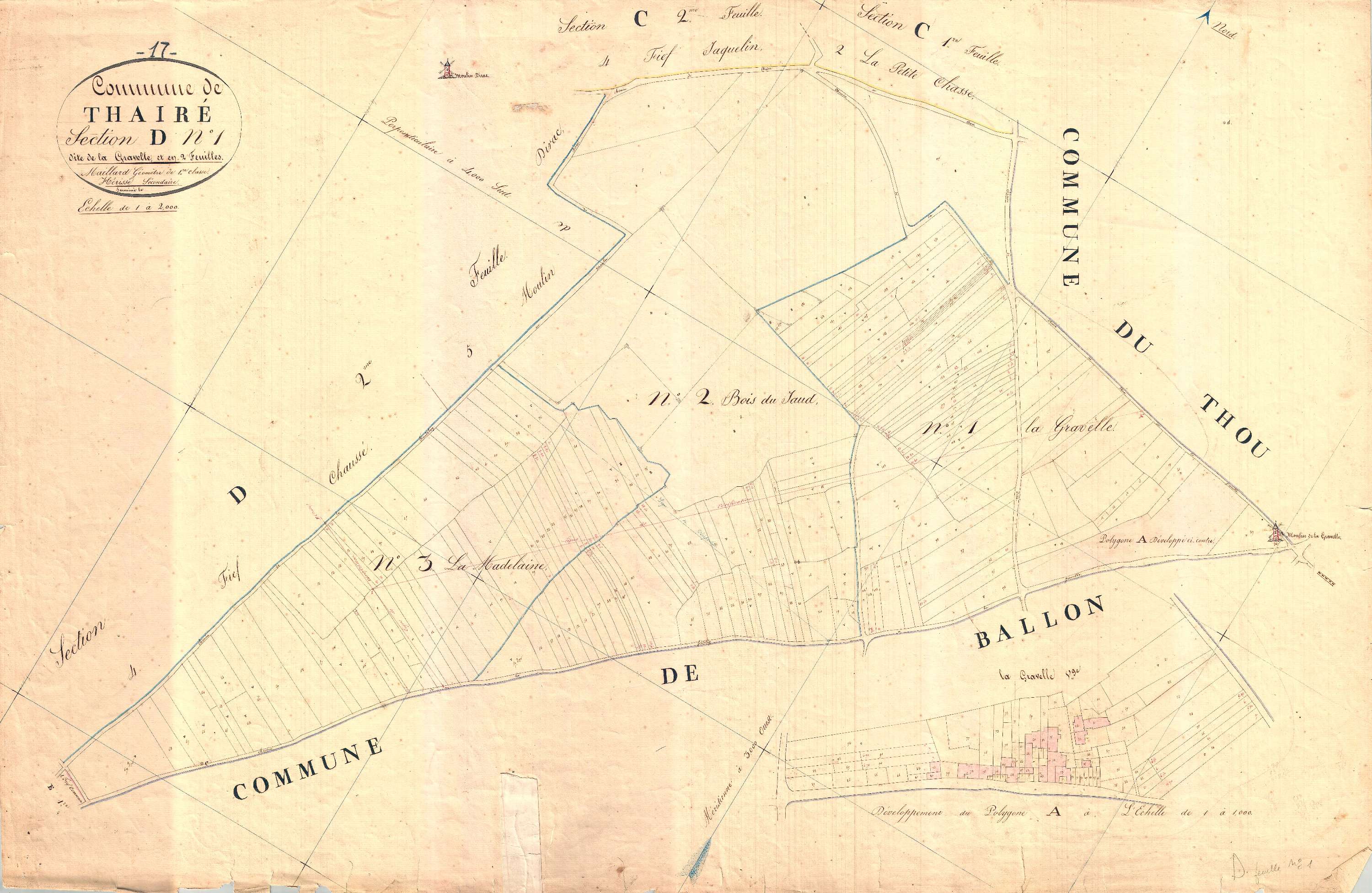 Thairé - Section D1 dite de la Gravelle.