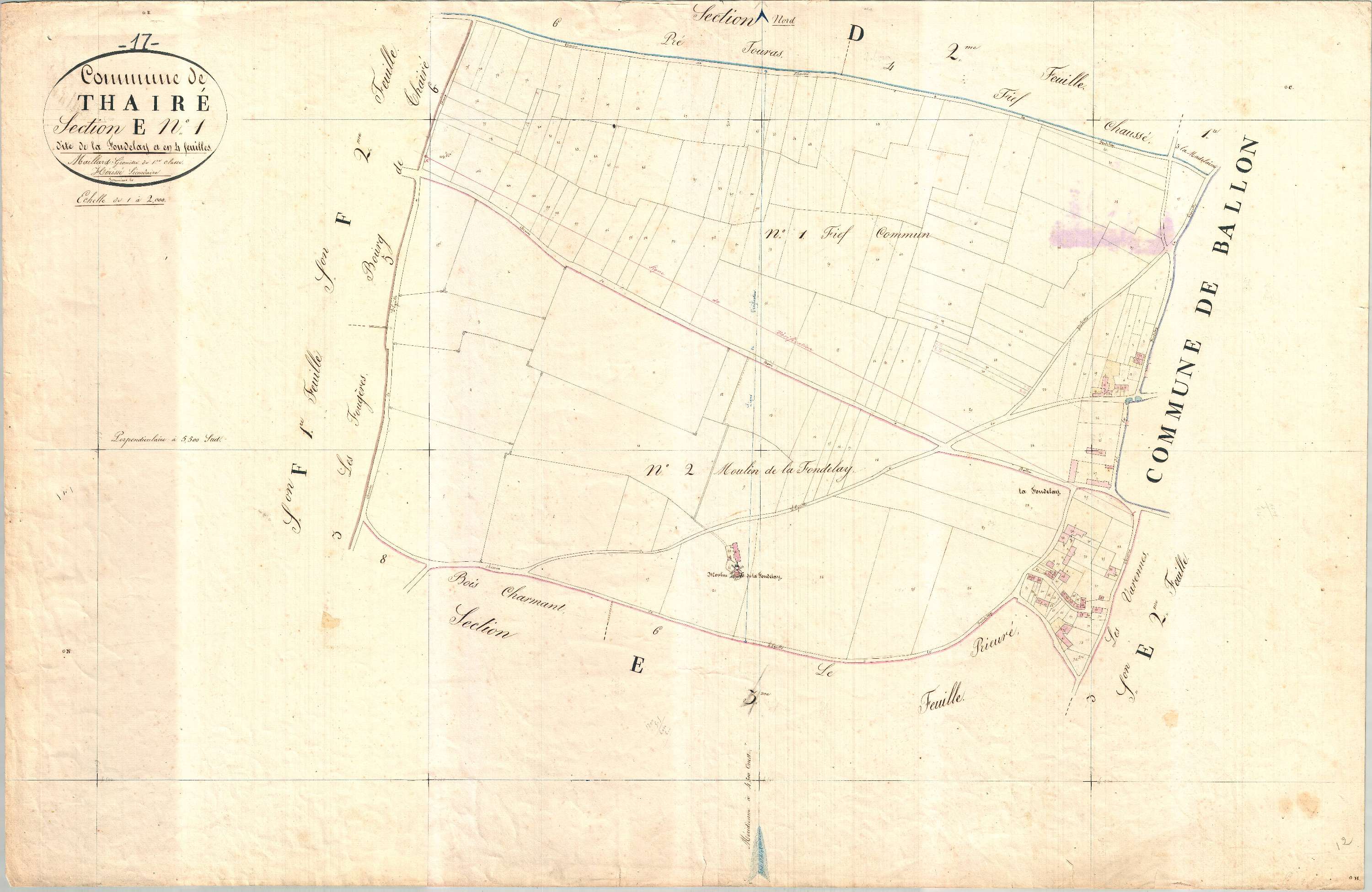 Thairé - Section E1 dite de Fondelay.