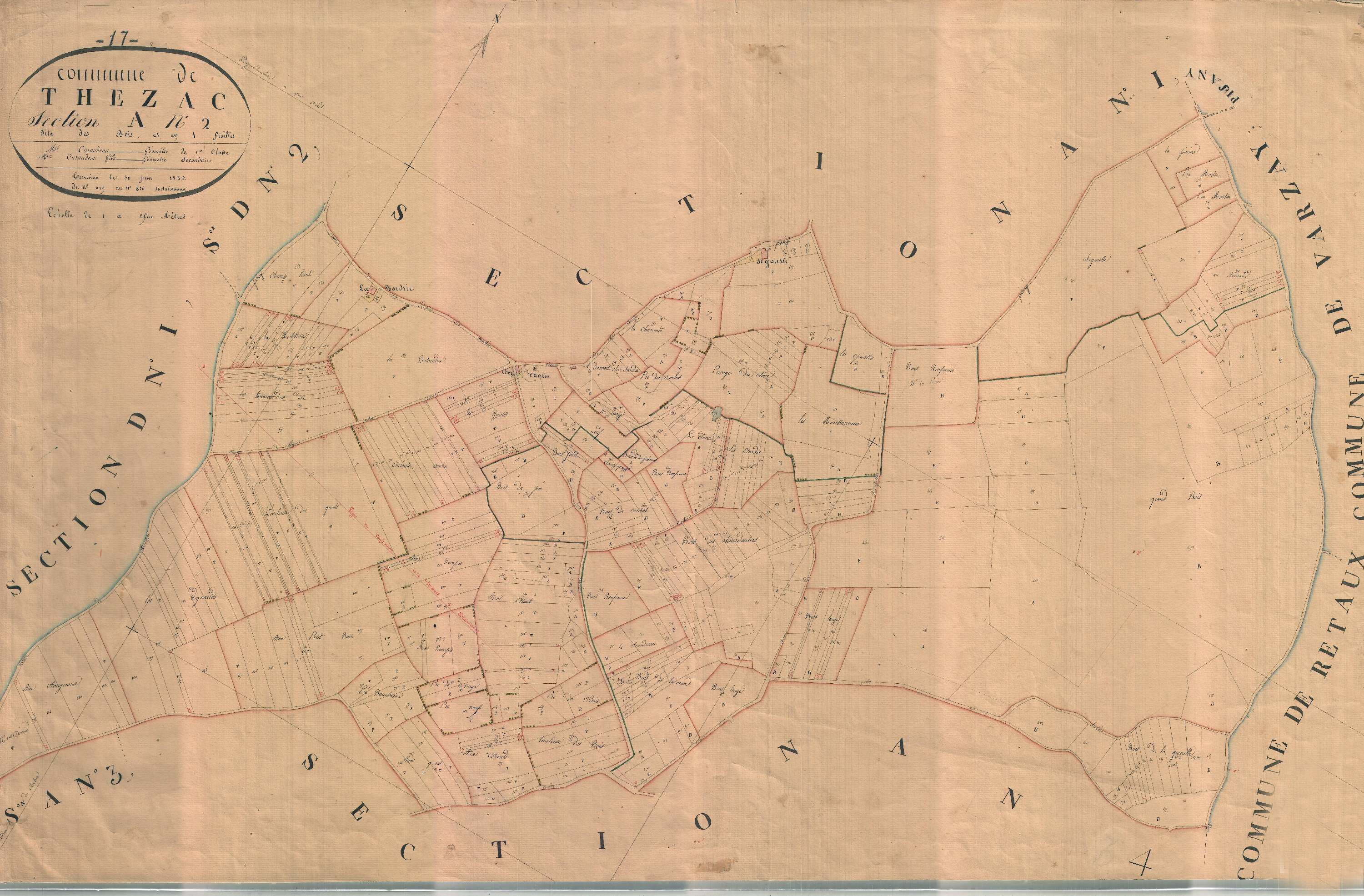 Thézac - Section A2 dite des Bois.