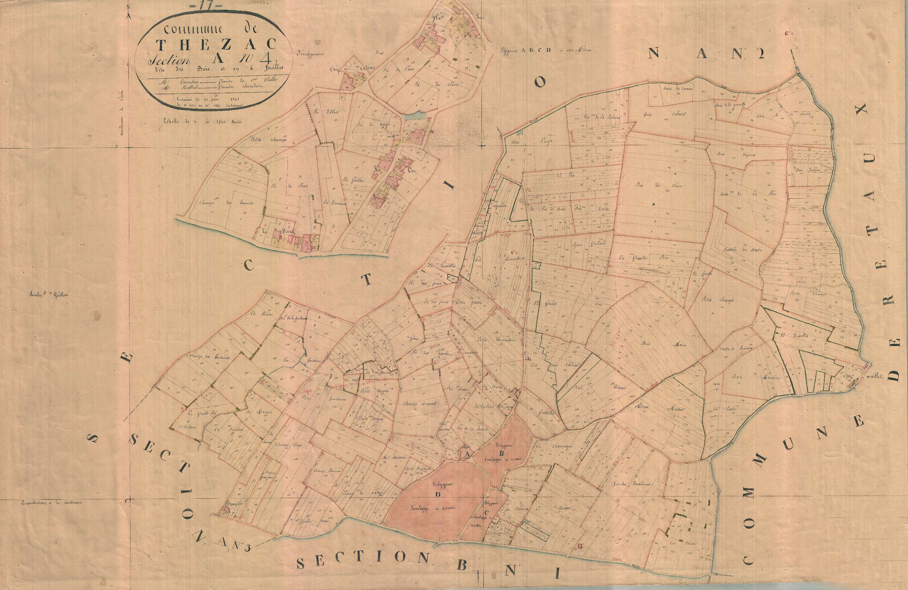 Thézac - Section A4 dite des Bois.